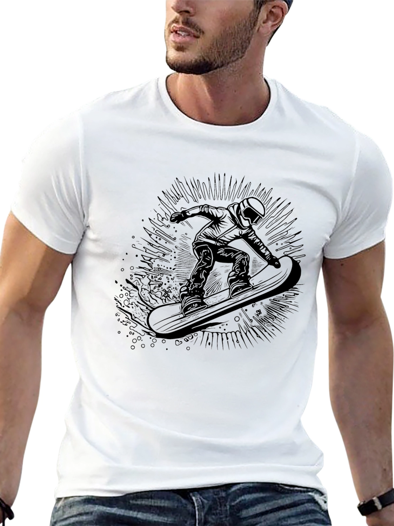 Black Snowboarder Graphic Tee