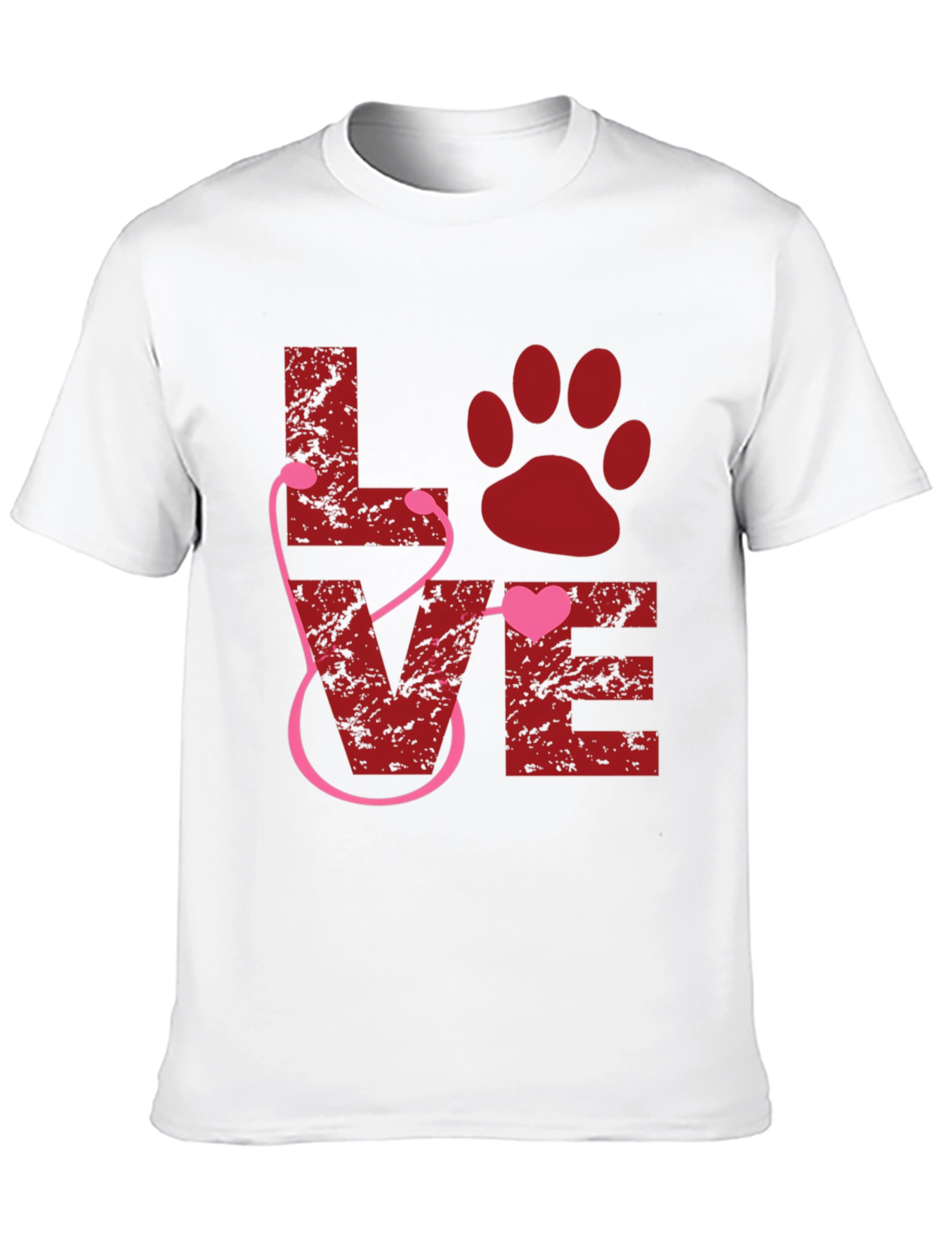 Veterinarian Love Paw Heart Stethoscope T-Shirt