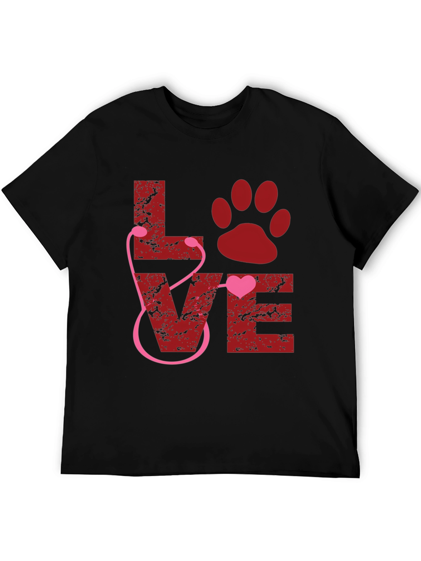 Veterinarian Love Paw Heart Stethoscope T-Shirt