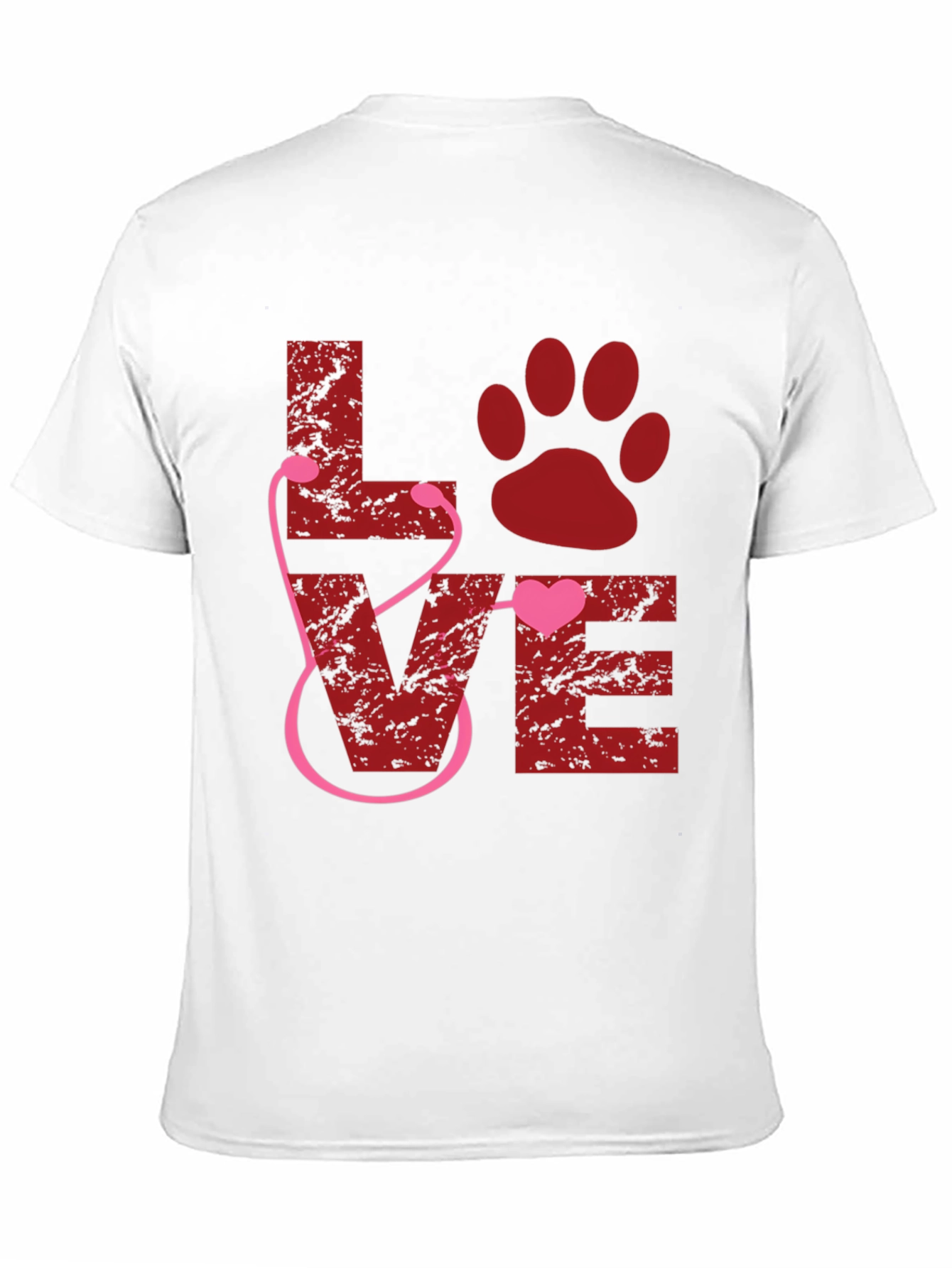 Veterinarian Love Paw Heart Stethoscope T-Shirt