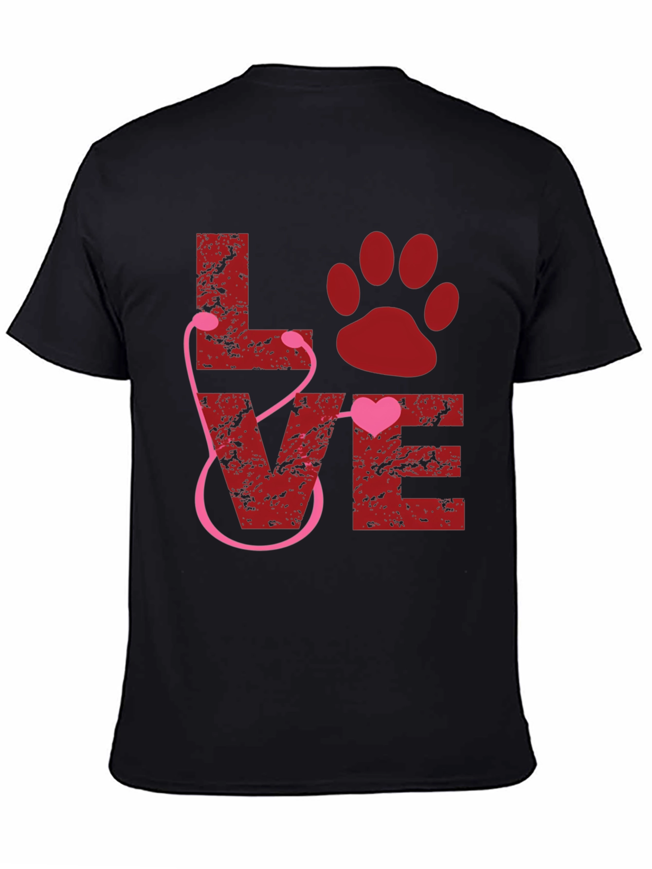 Veterinarian Love Paw Heart Stethoscope T-Shirt