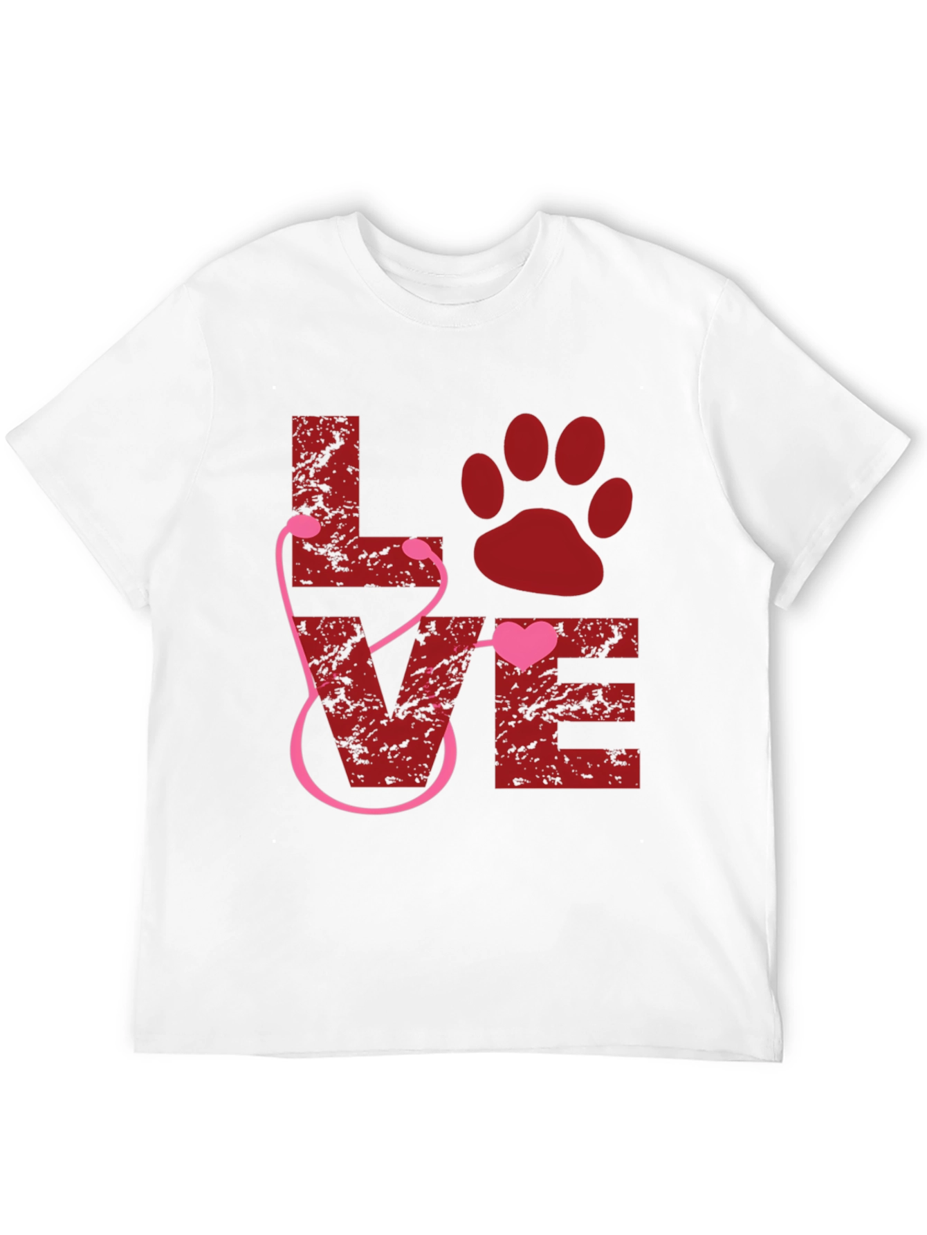 Veterinarian Love Paw Heart Stethoscope T-Shirt