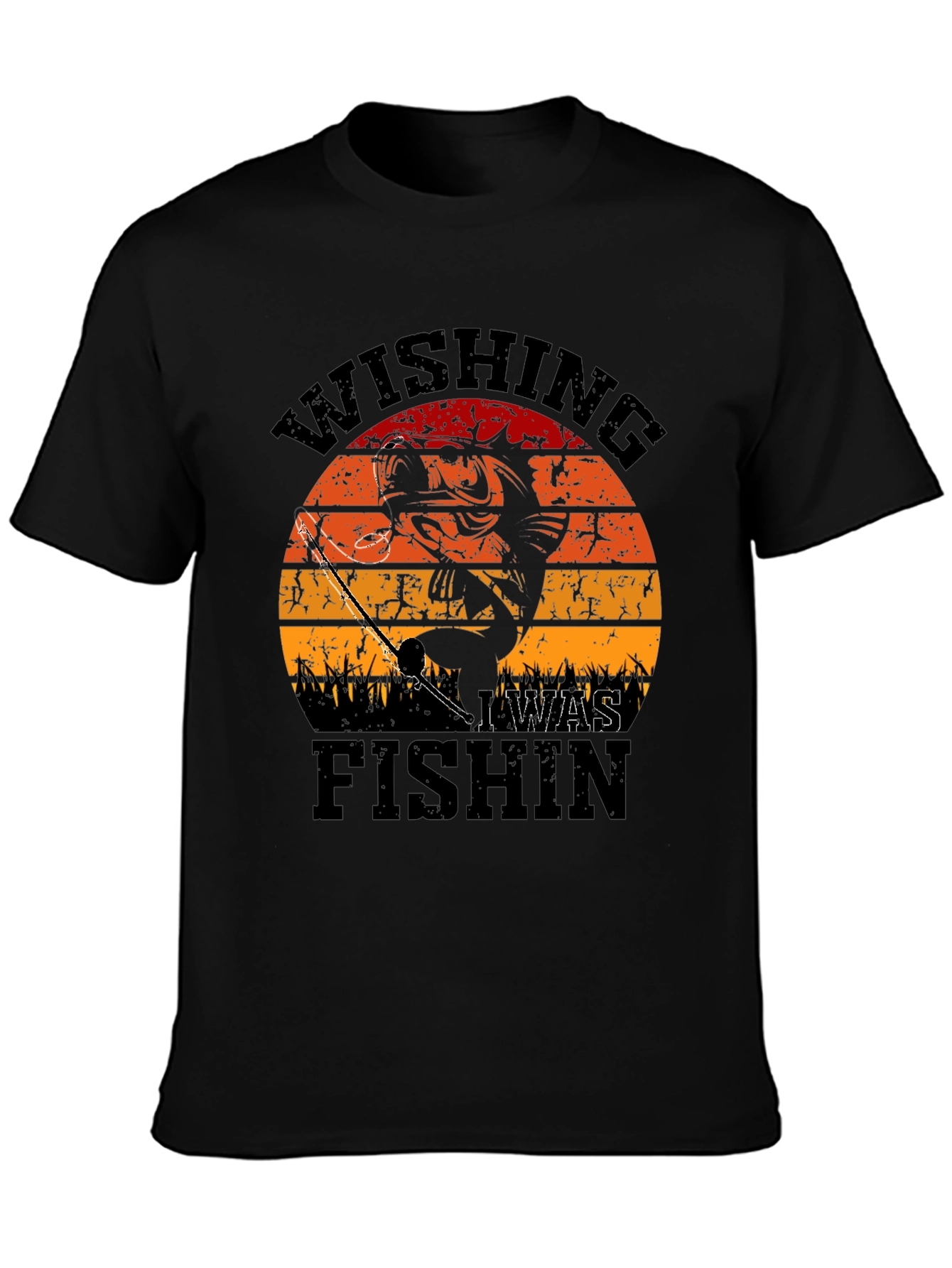 Wishing I Was Fishin T-Shirt - Fisherman Gift