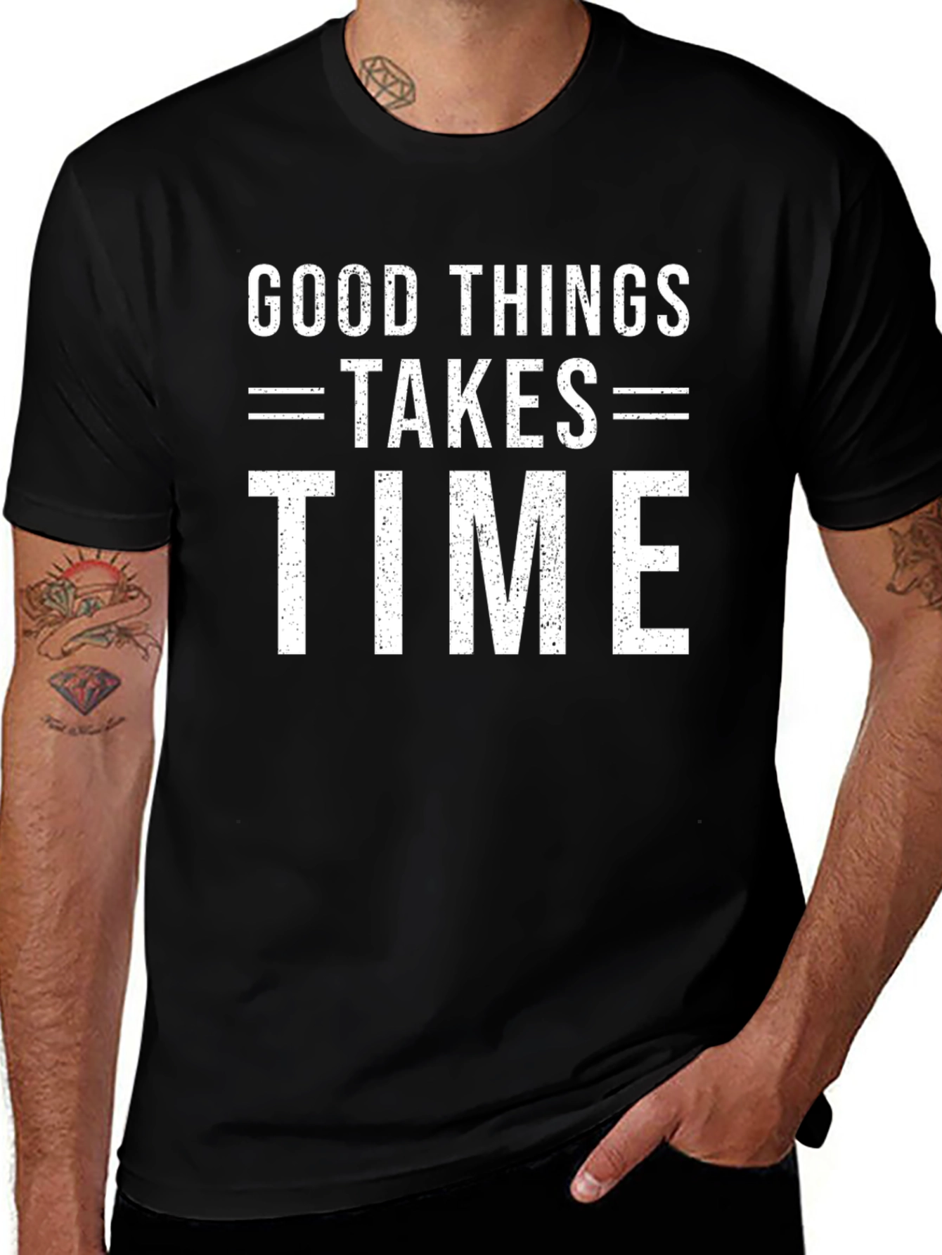 Good Things Take Time T-Shirt - Mens Black Tee