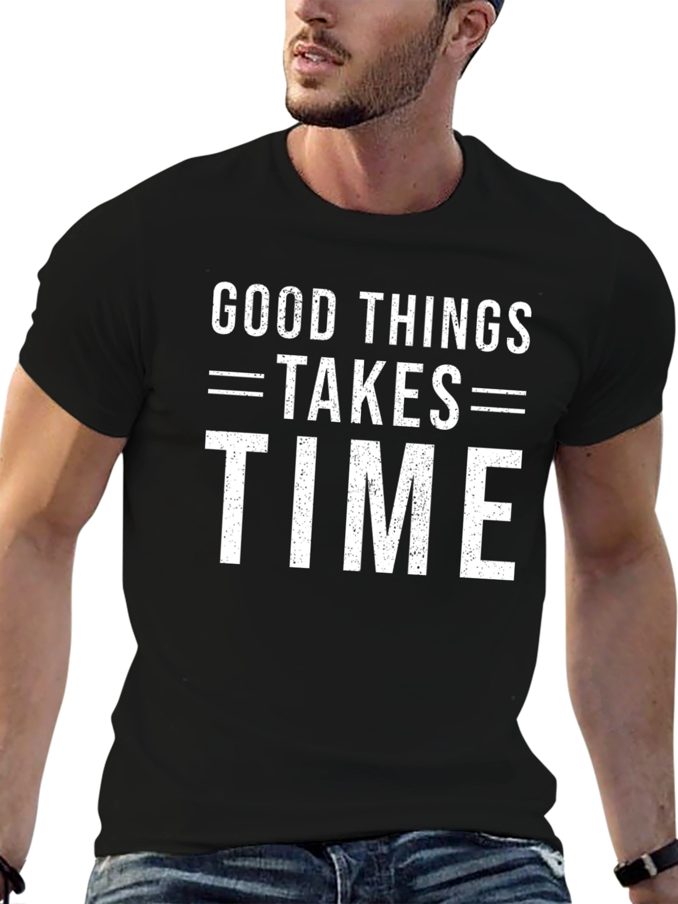 Good Things Take Time T-Shirt - Mens Black Tee