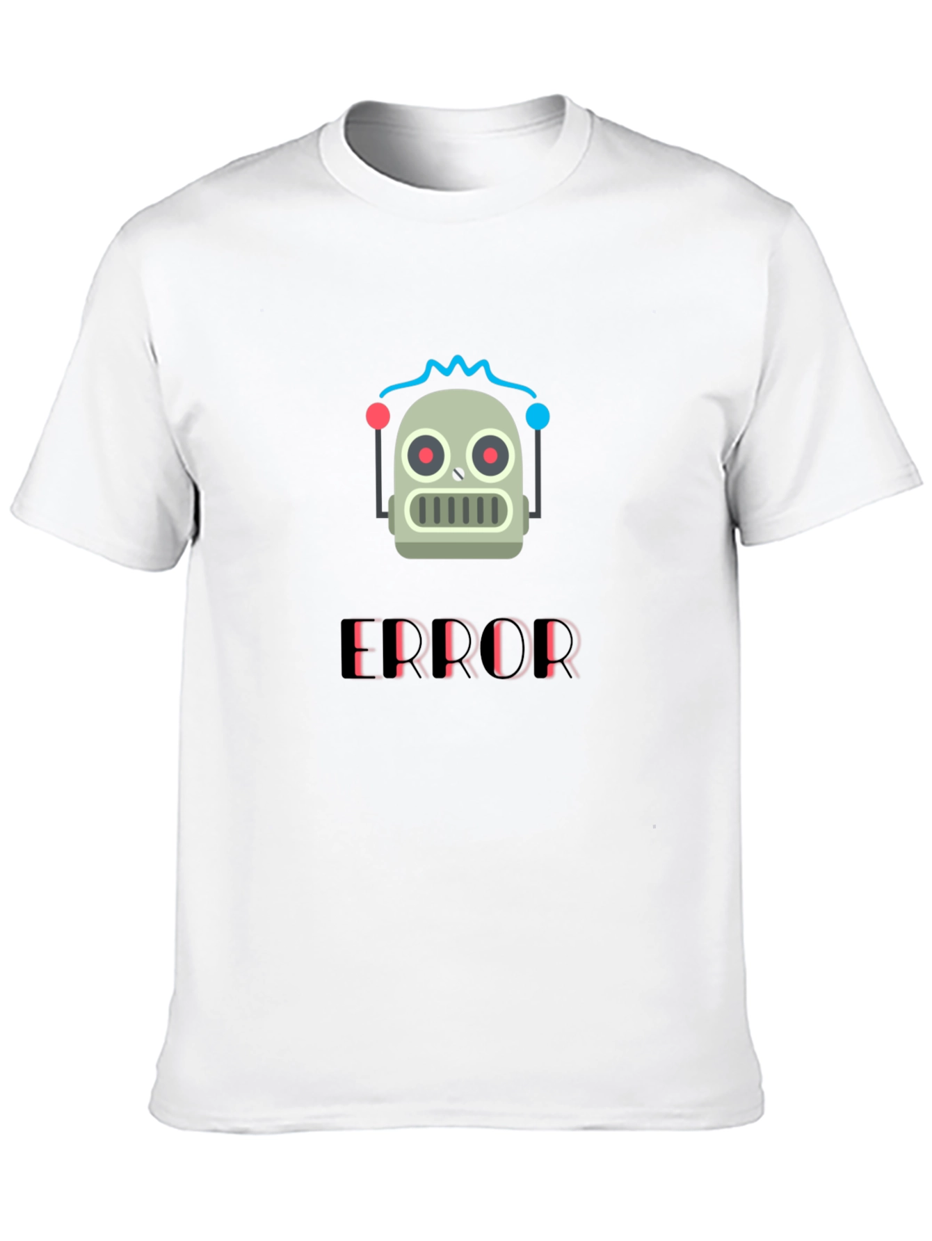 Error Robot Graphic T-Shirt - Black Cotton Tee