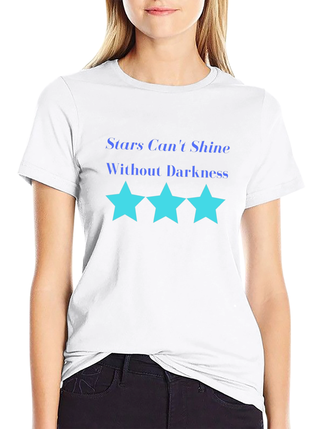 Inspirational Stars Graphic Black T-Shirt