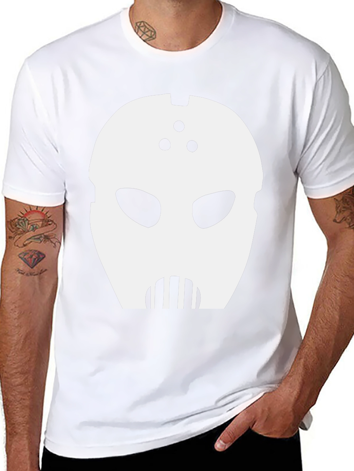Mystery Mask Graphic Tee - Black Cotton Blend