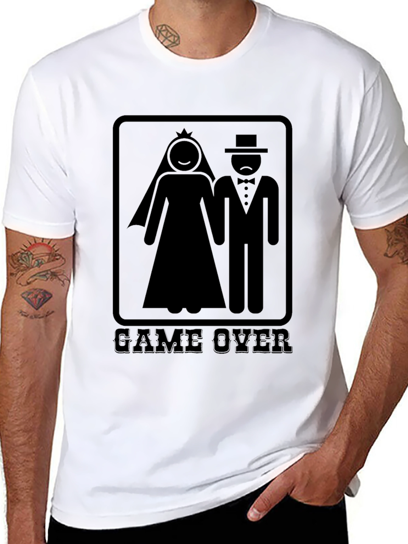 Game Over Wedding Graphic Tee - Black