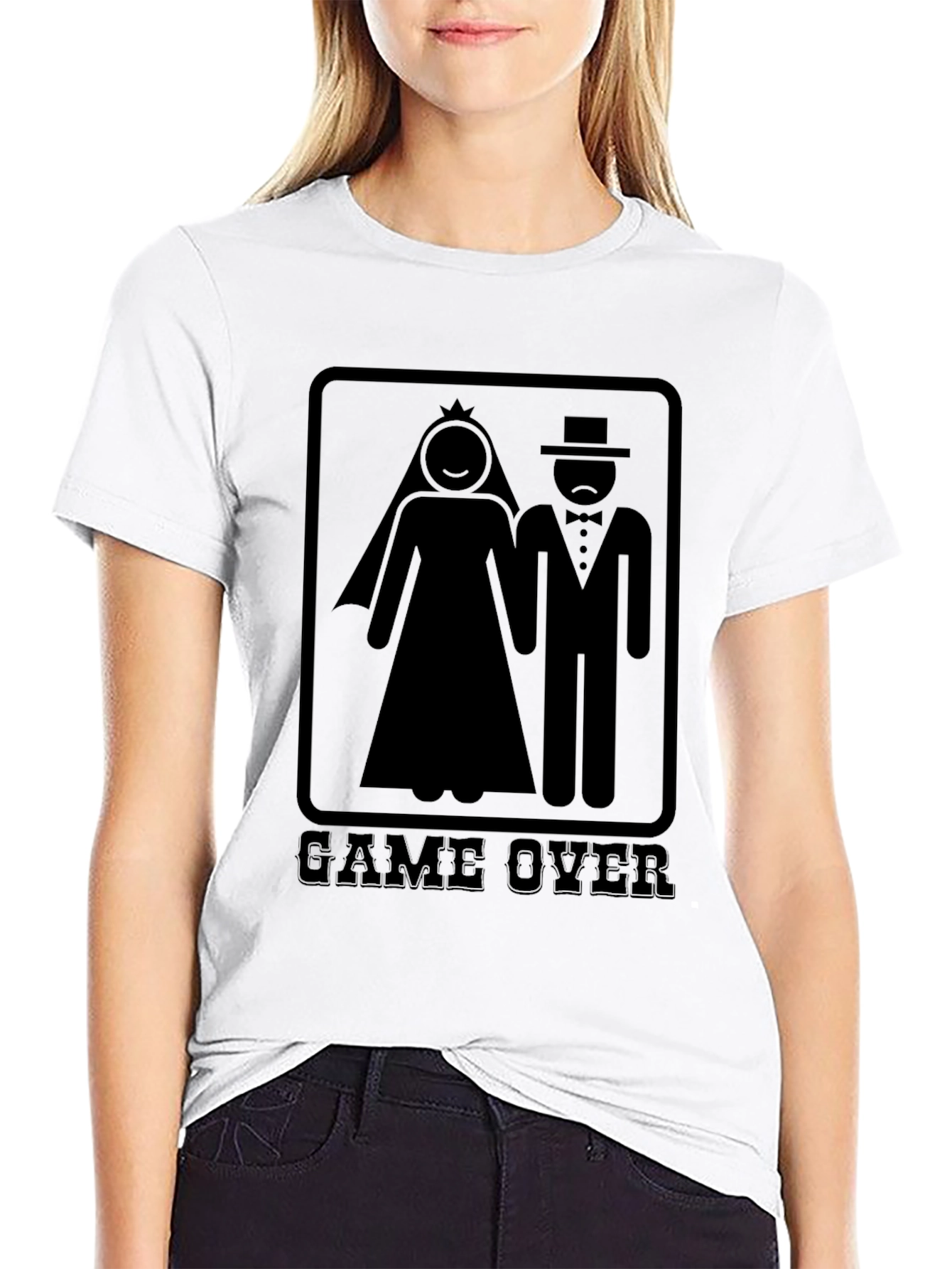 Game Over Wedding Graphic Tee - Black
