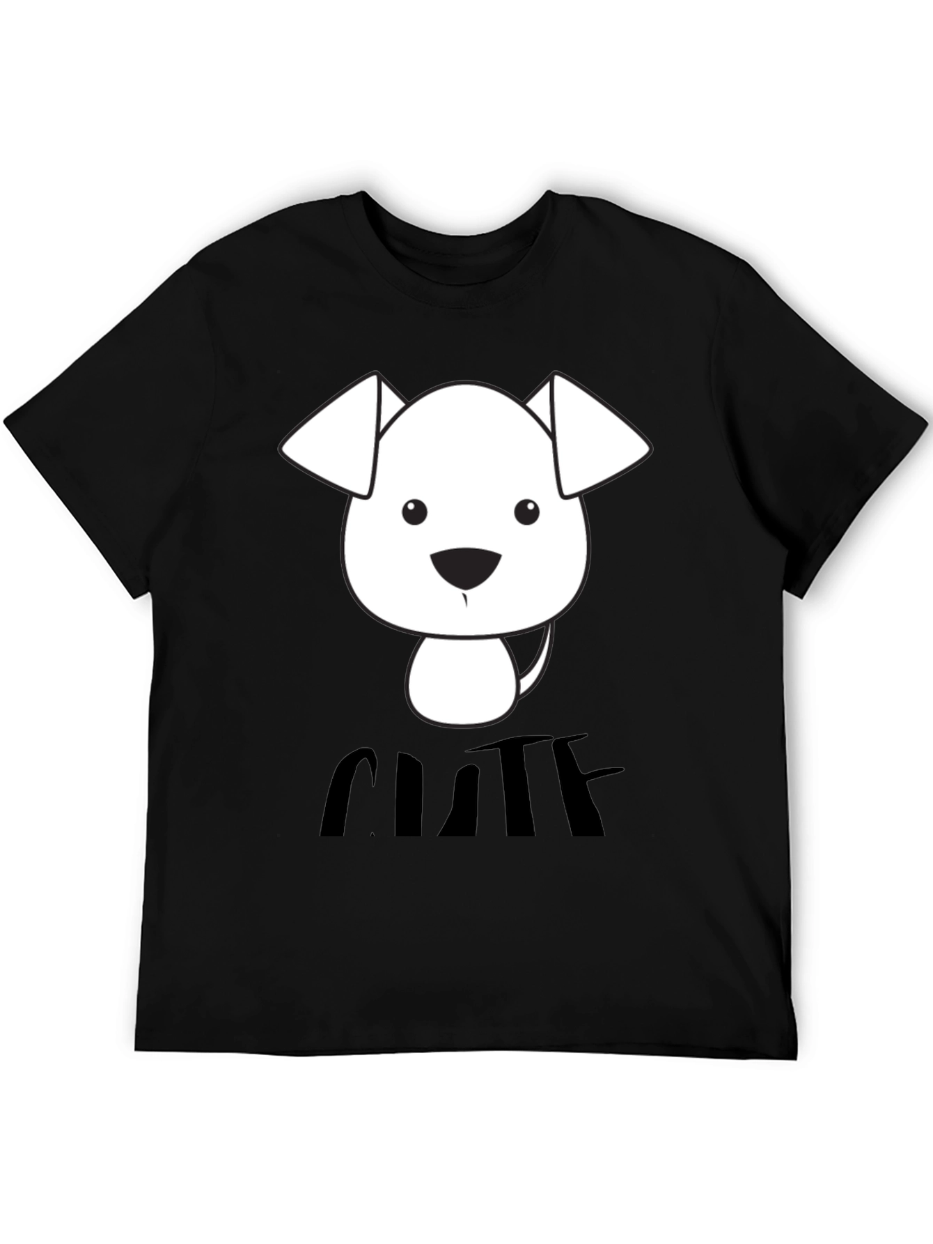 Cute Dog Graphic T-Shirt - Black
