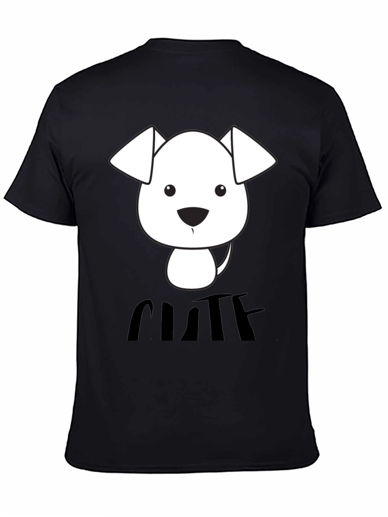 Cute Dog Graphic T-Shirt - Black
