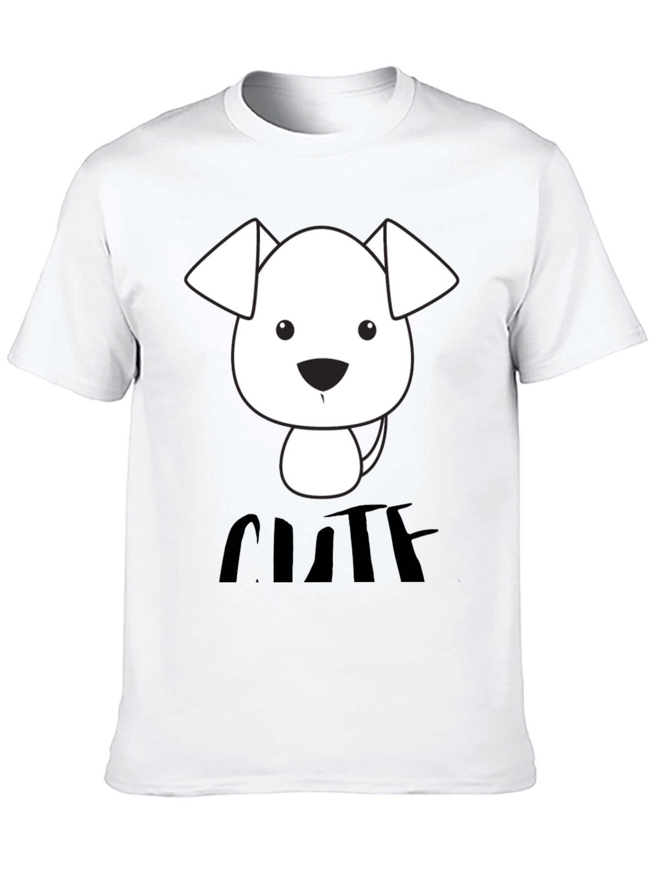 Cute Dog Graphic T-Shirt - Black