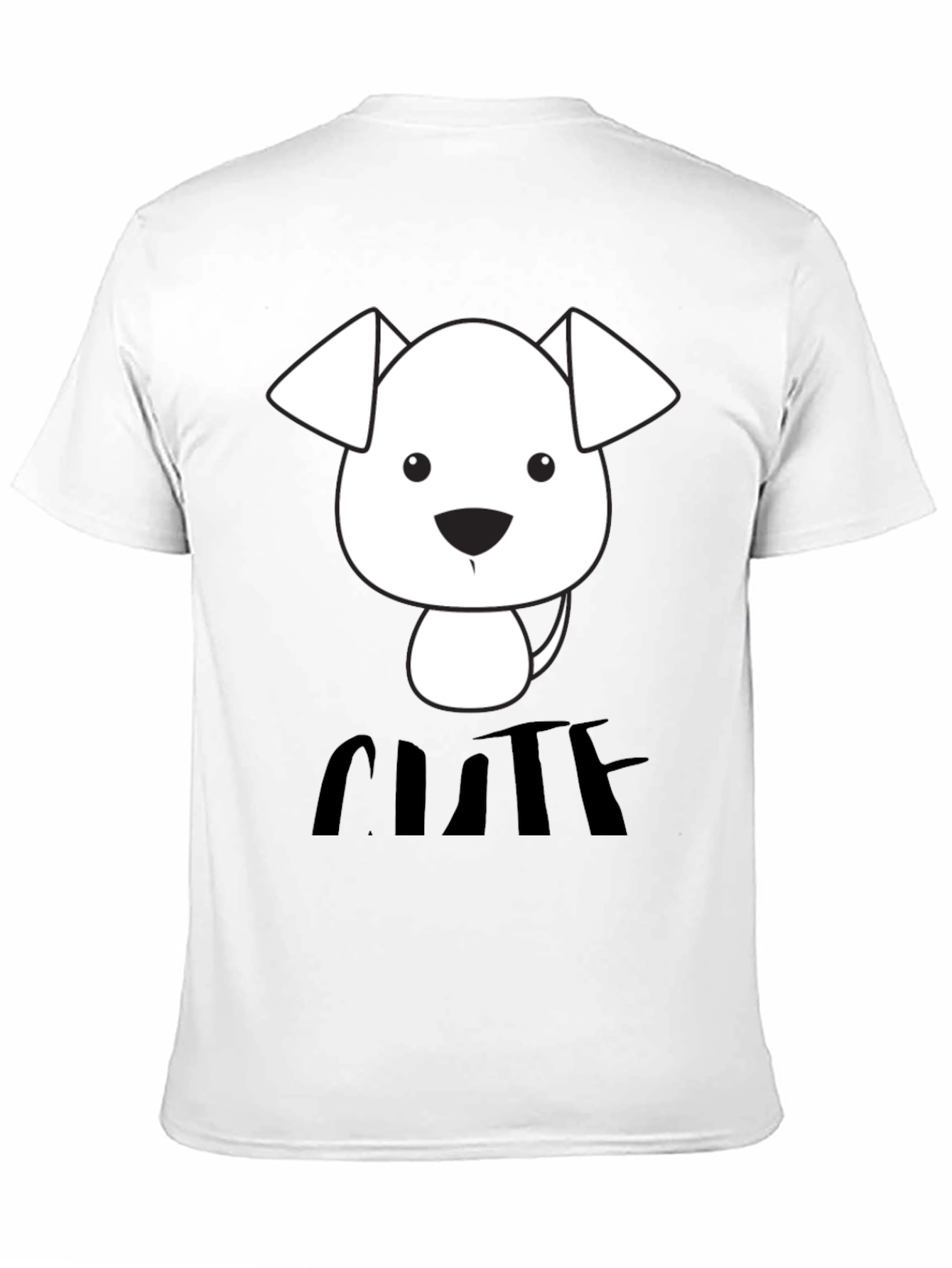 Cute Dog Graphic T-Shirt - Black