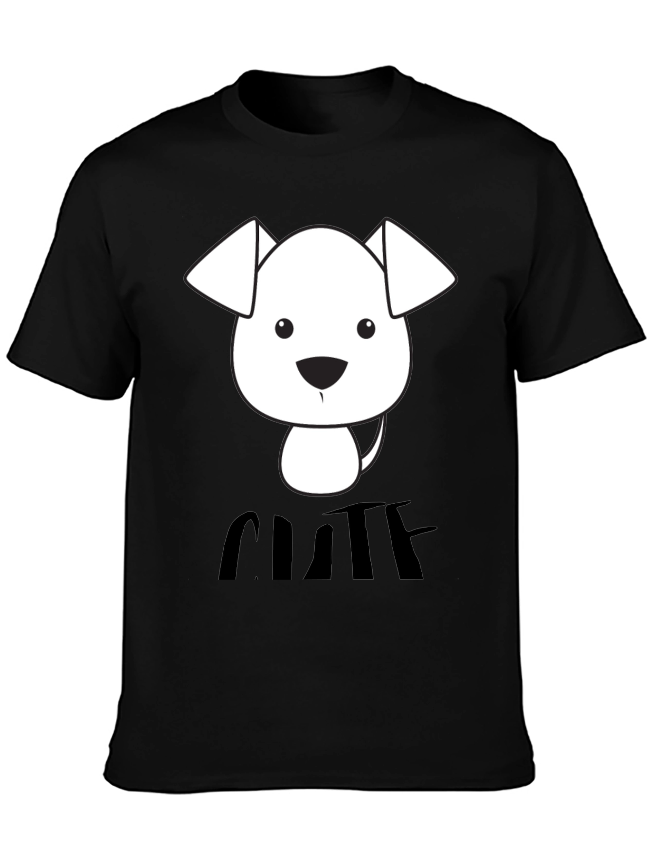 Cute Dog Graphic T-Shirt - Black
