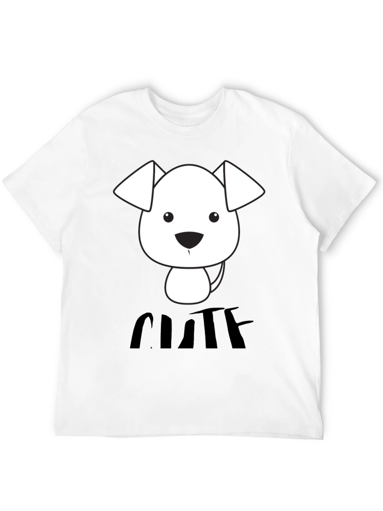 Cute Dog Graphic T-Shirt - Black