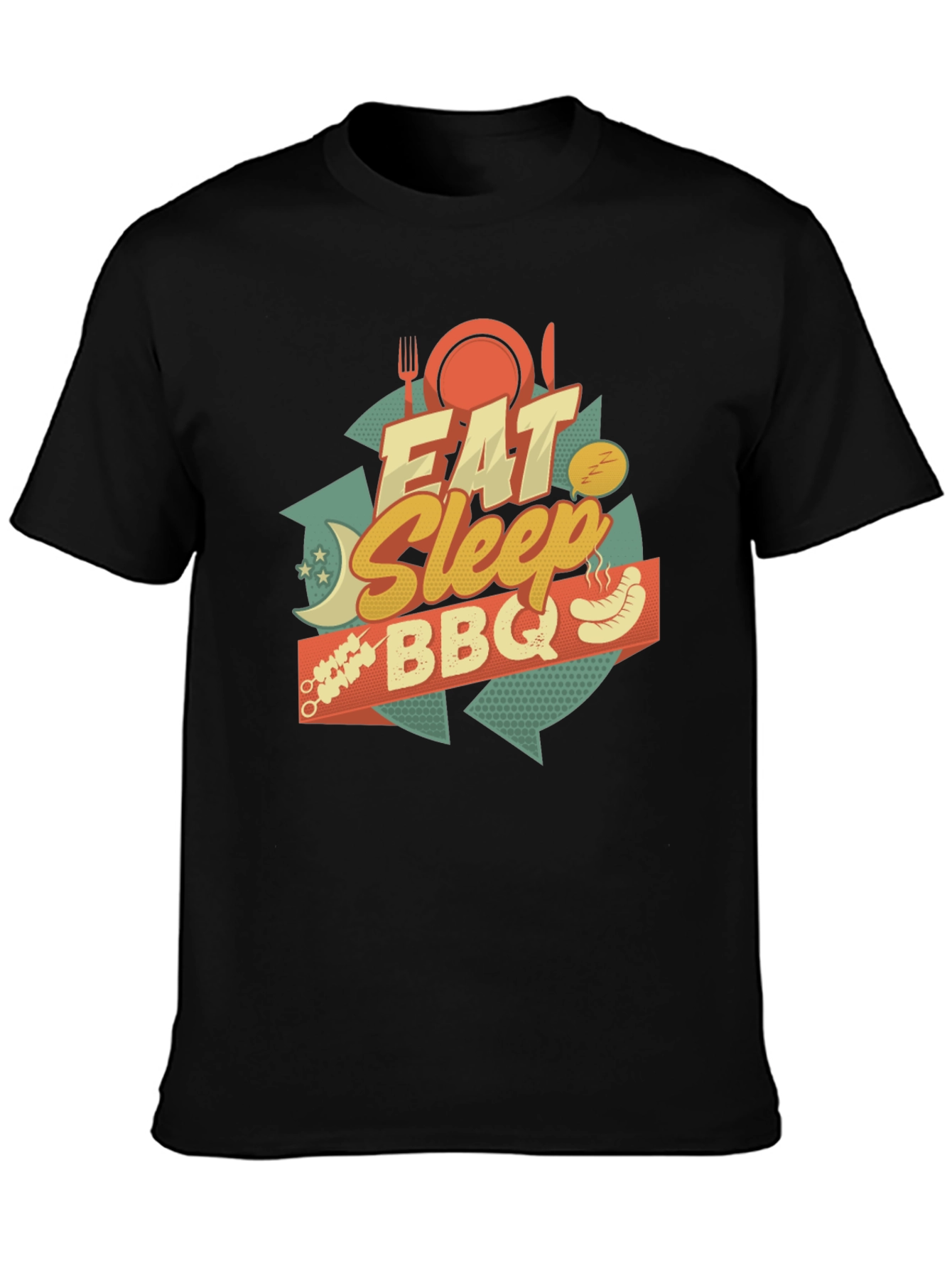 Eat Sleep BBQ T-Shirt - Novelty Graphic Tee