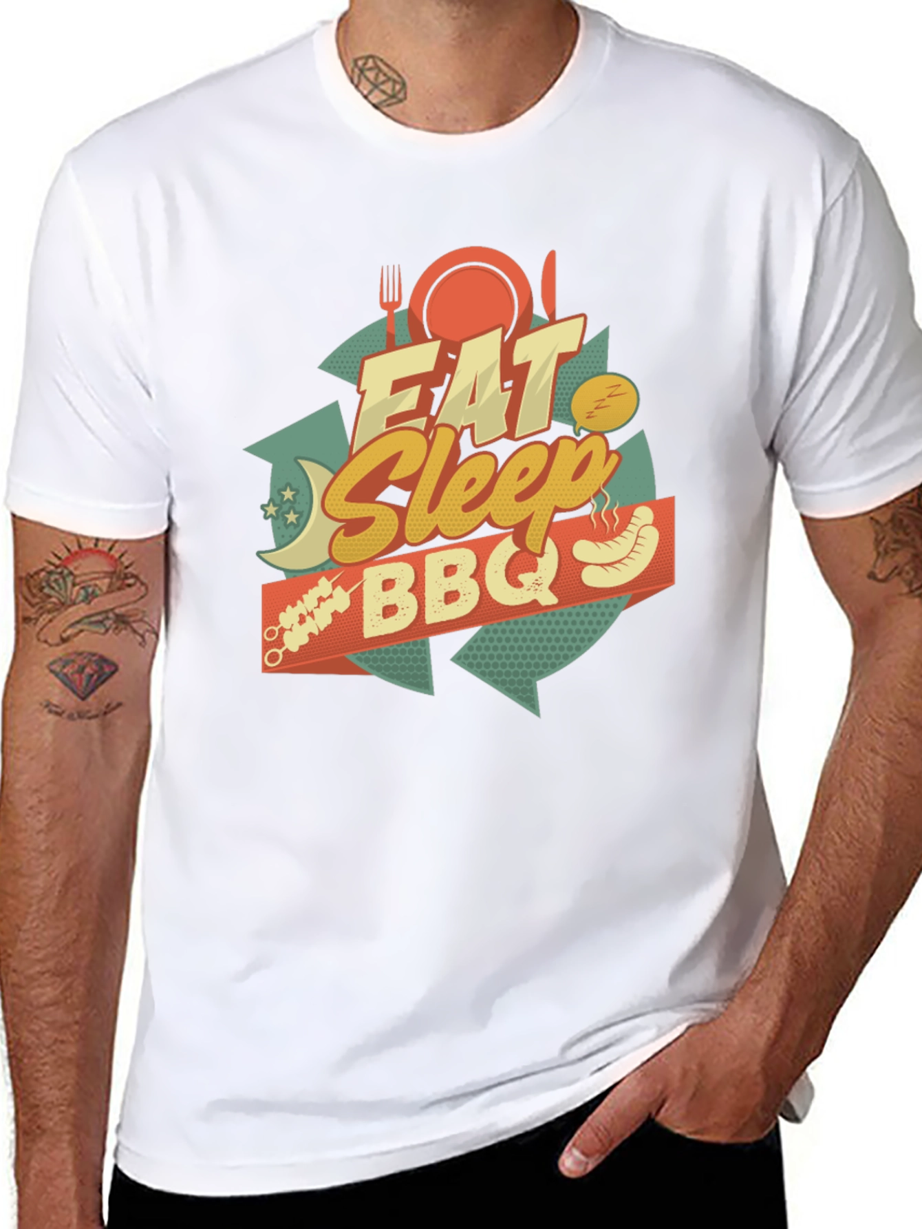 Eat Sleep BBQ T-Shirt - Novelty Graphic Tee