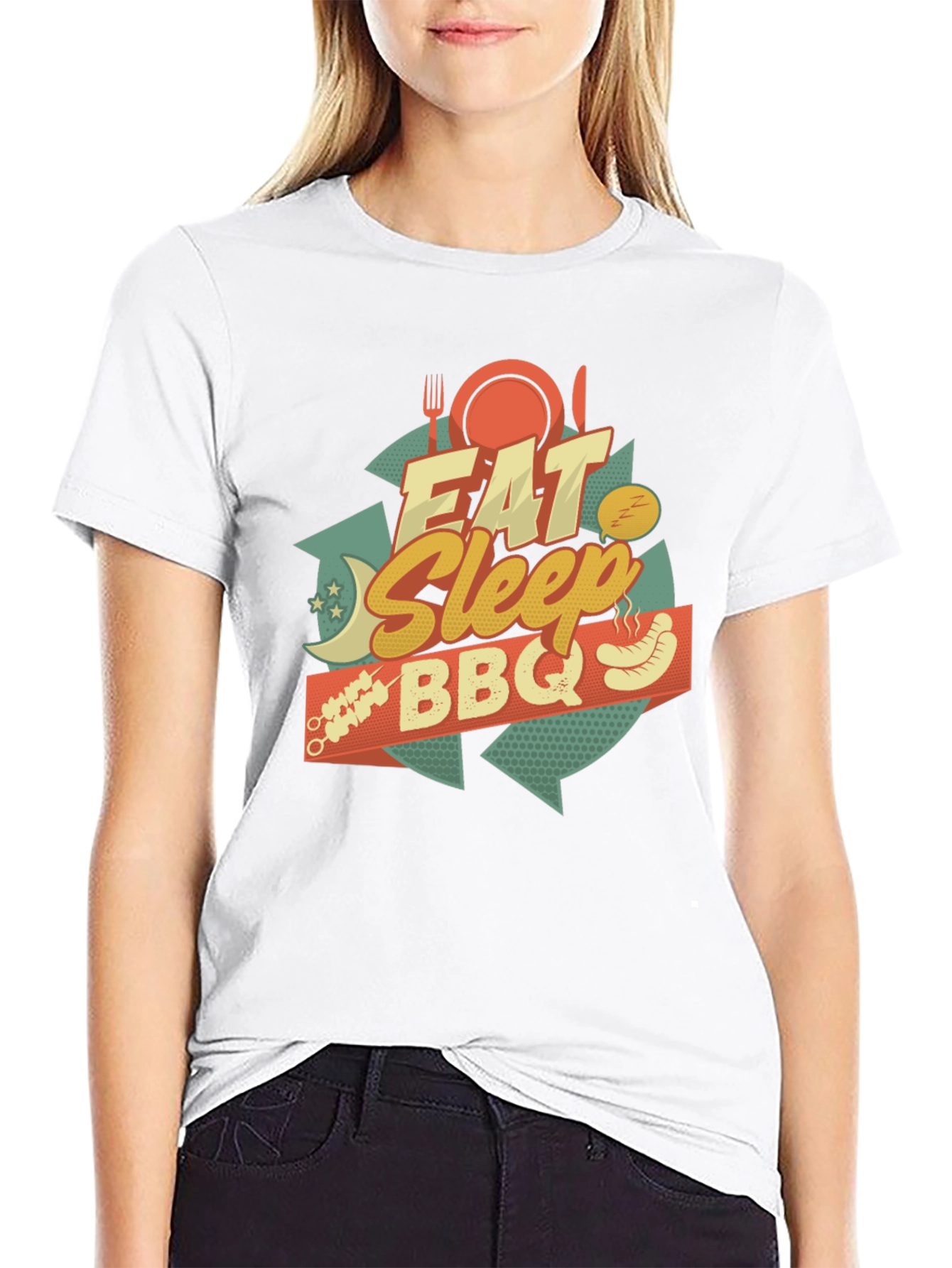Eat Sleep BBQ T-Shirt - Novelty Graphic Tee