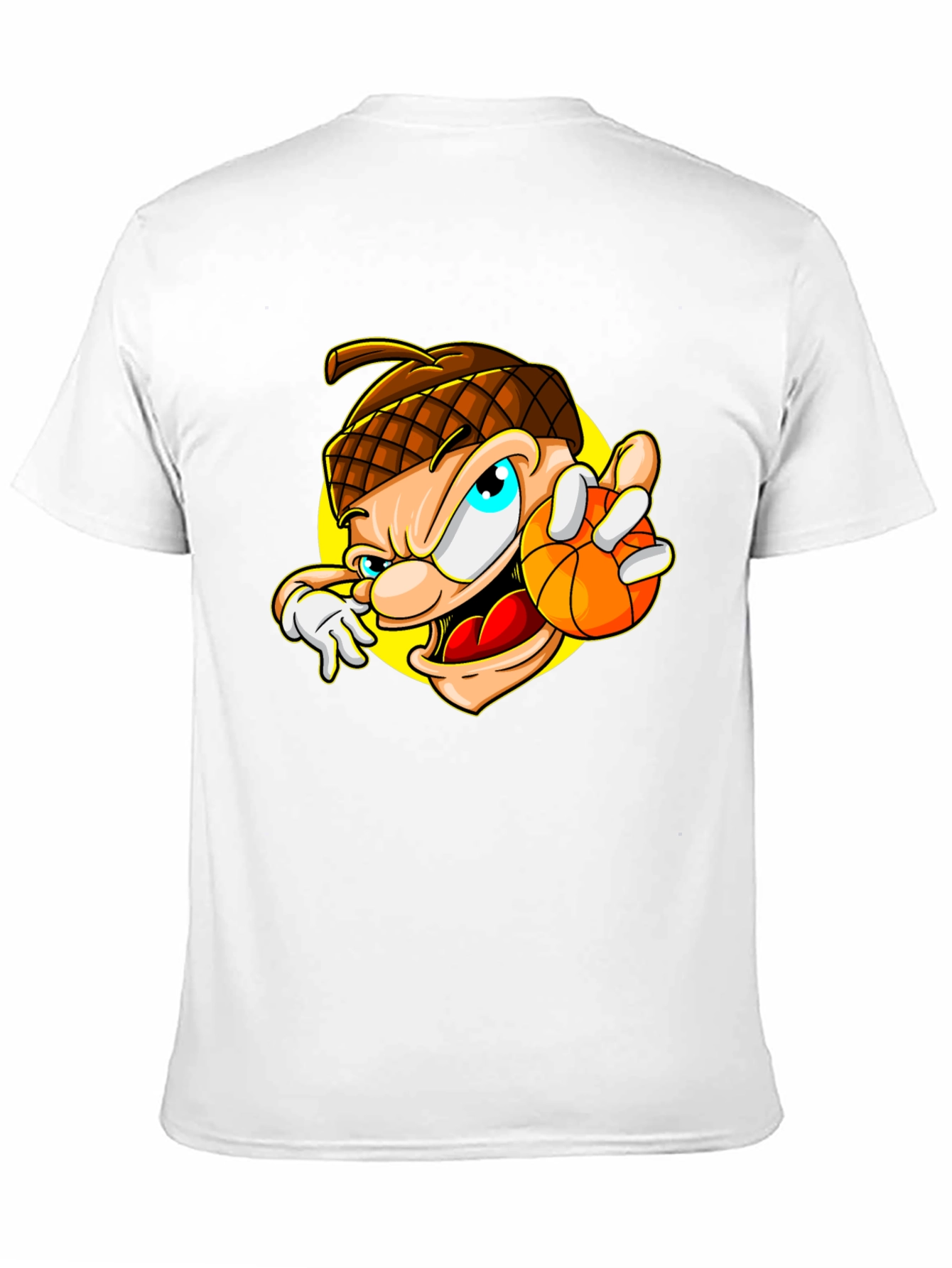 Cartoon Acorn Basketball T-Shirt