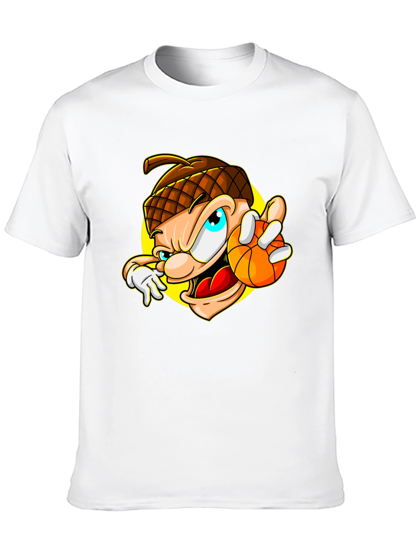 Cartoon Acorn Basketball T-Shirt