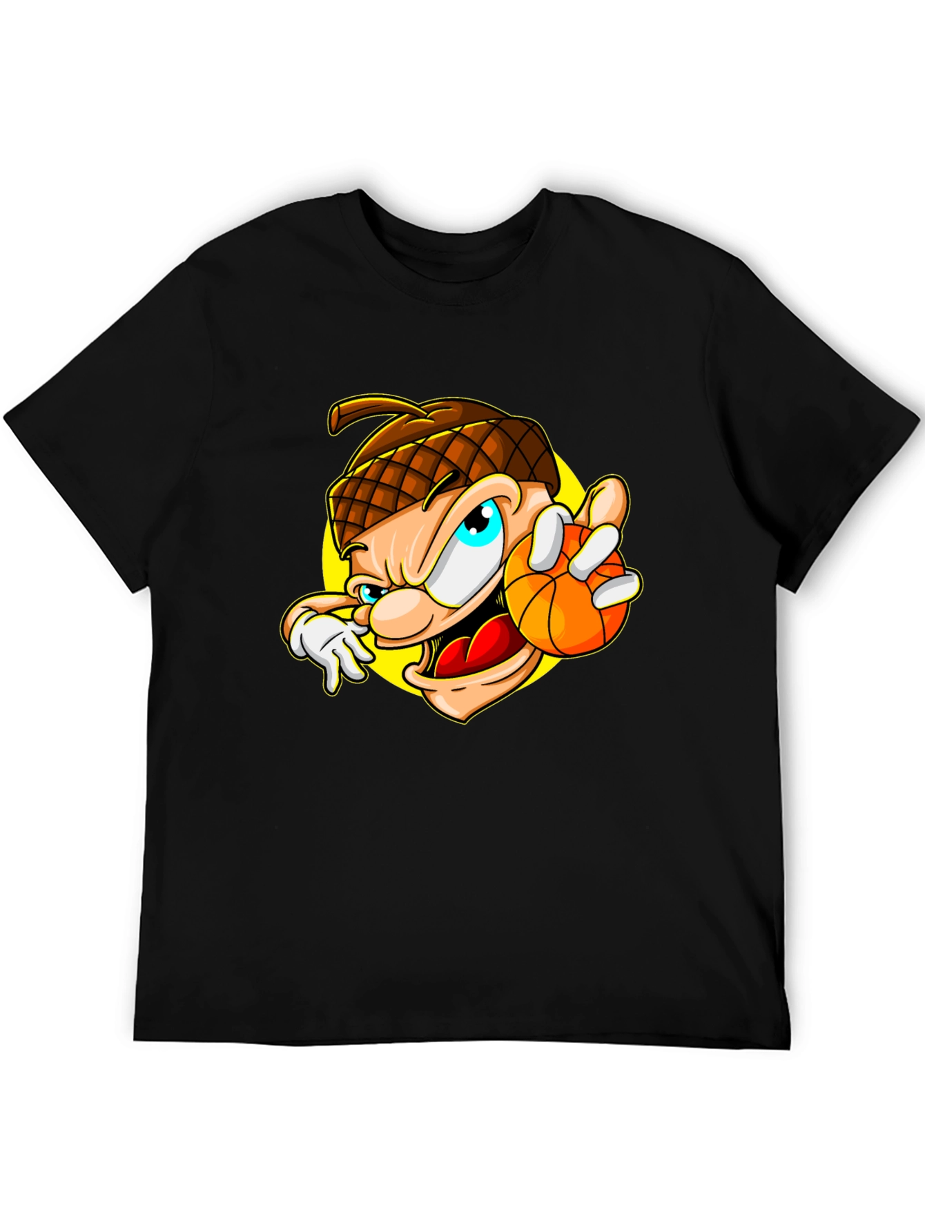 Cartoon Acorn Basketball T-Shirt