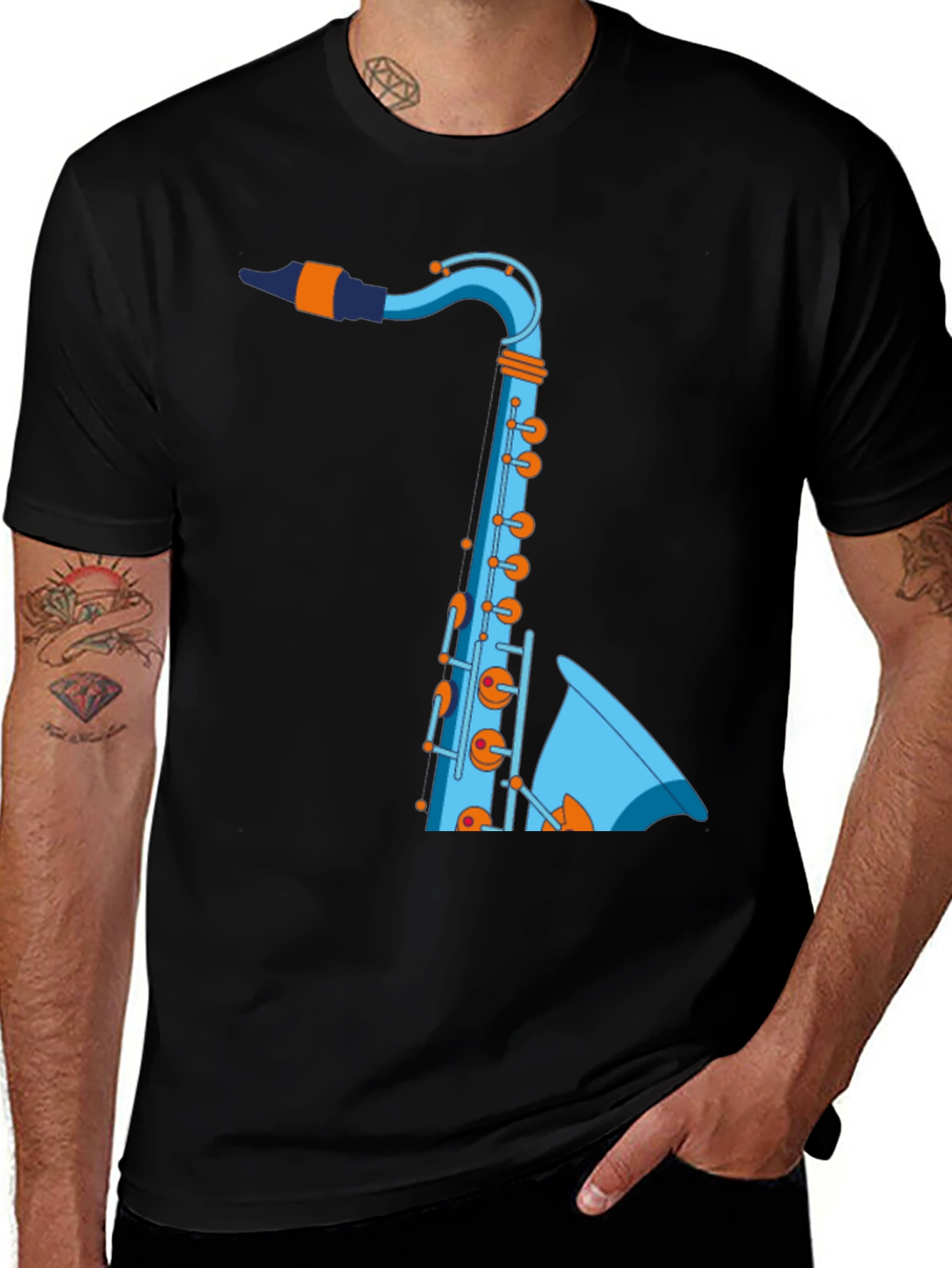 Saxophone Graphic T-Shirt - Cool Music Tee
