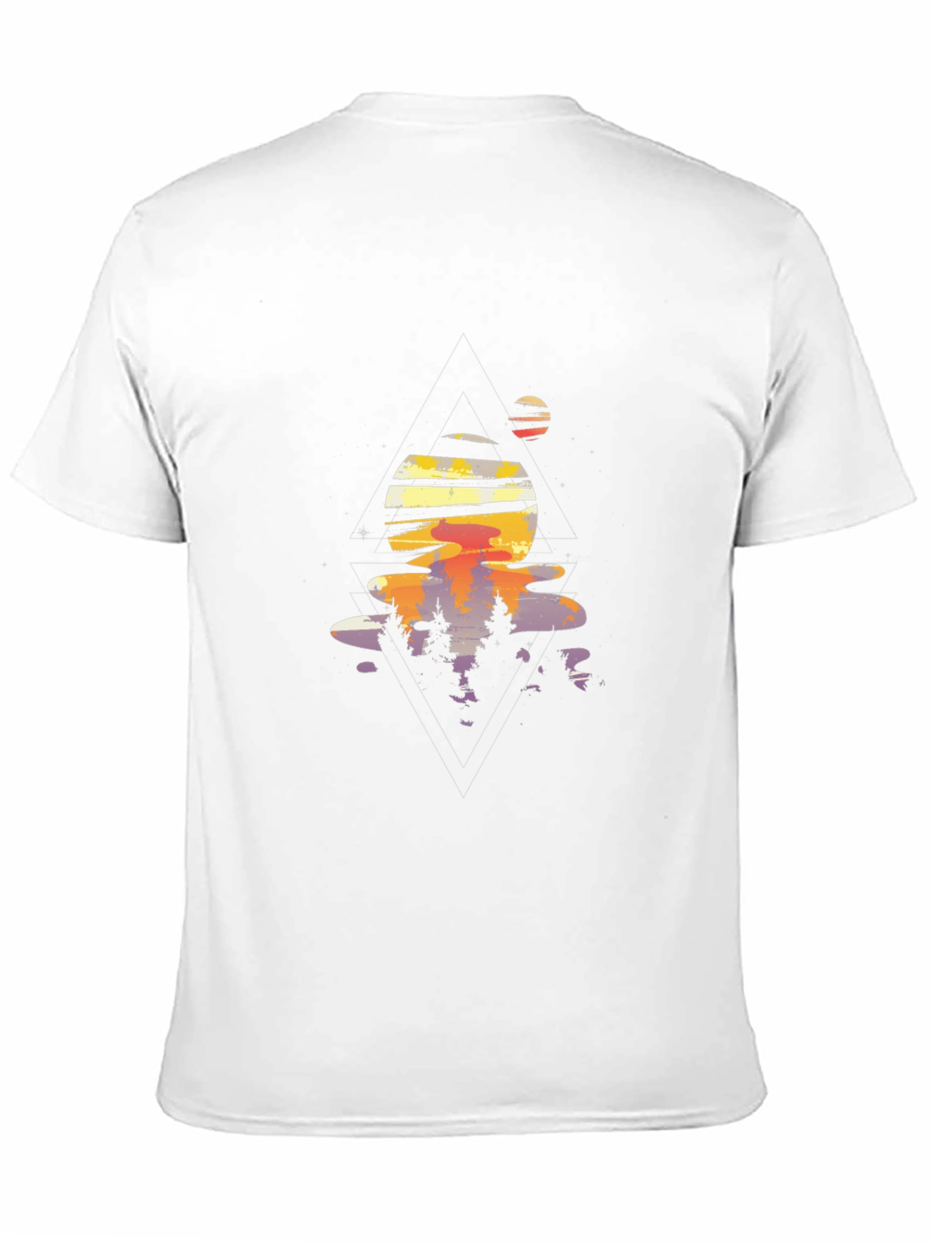 Abstract Sunset Graphic Tee - Black