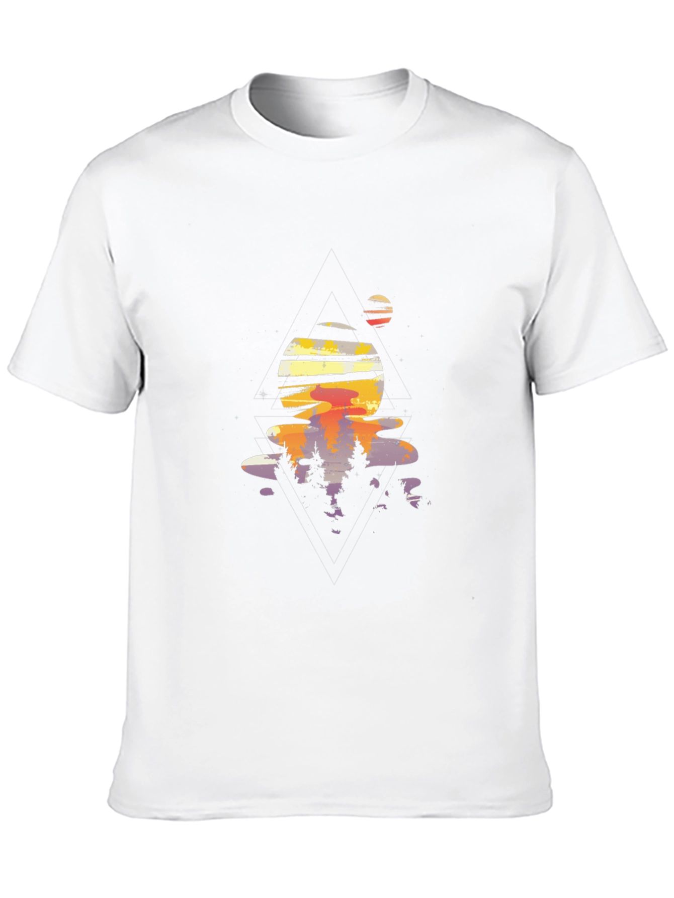 Abstract Sunset Graphic Tee - Black