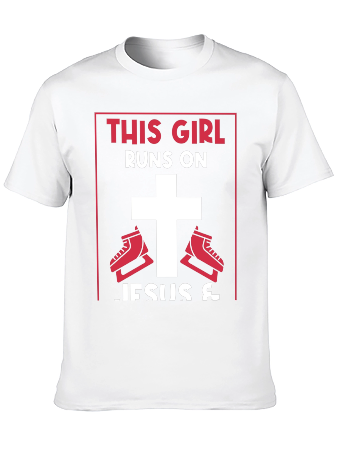 This Girl Runs on Jesus & Ice Skating T-Shirt
