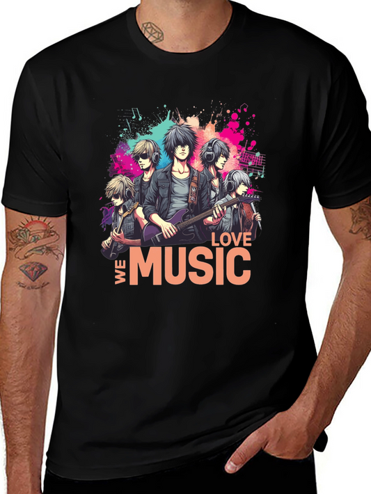 Anime Band T-Shirt - We Love Music Graphic Tee