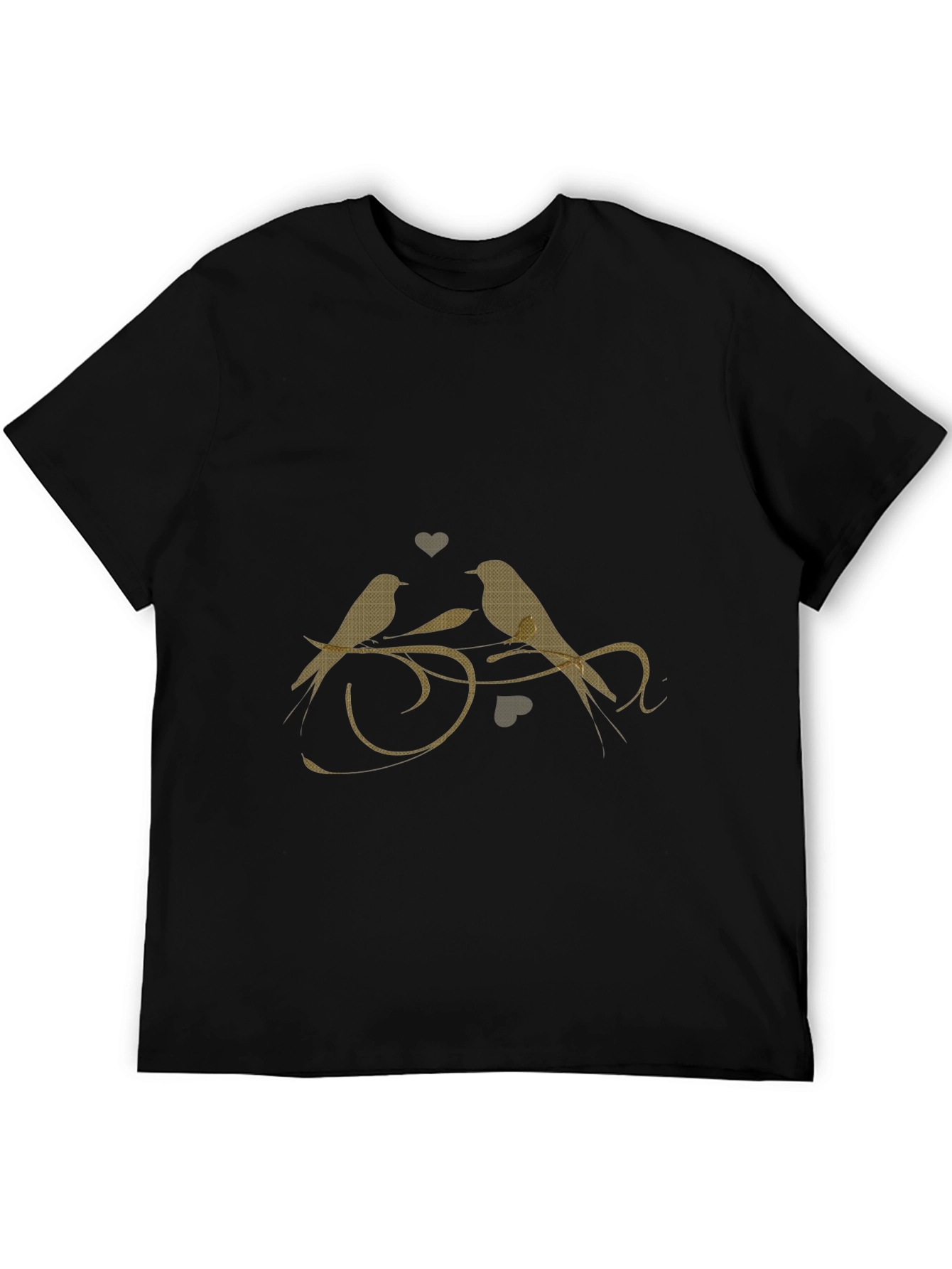 Love Birds Graphic Tee - Stylish Black T-Shirt