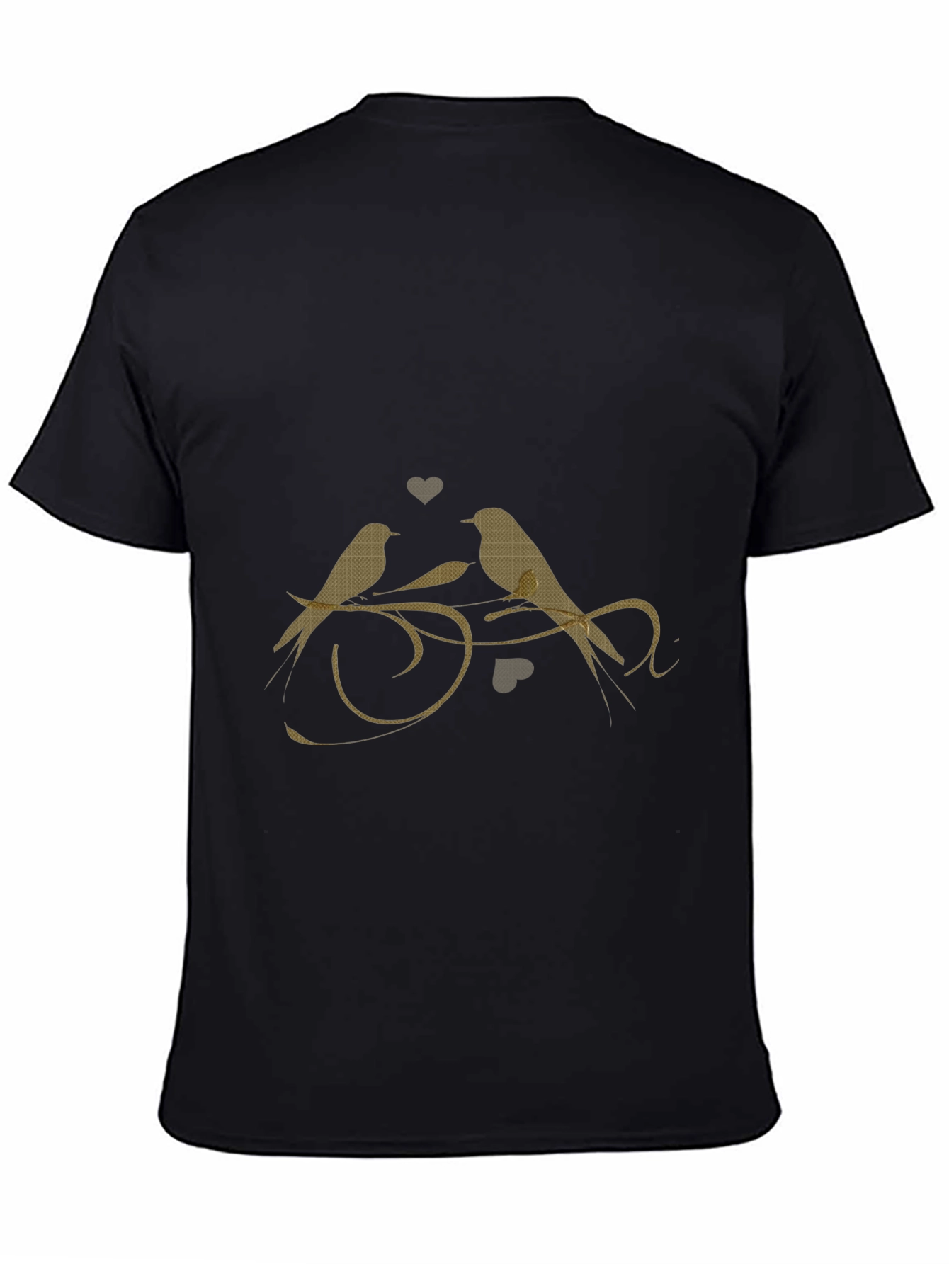 Love Birds Graphic Tee - Stylish Black T-Shirt