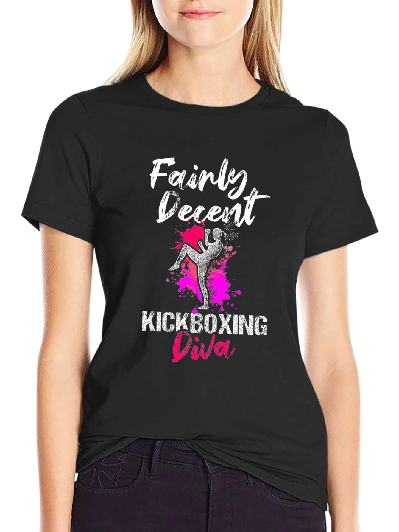 Fairly Decent Kickboxing Diva Black T-Shirt