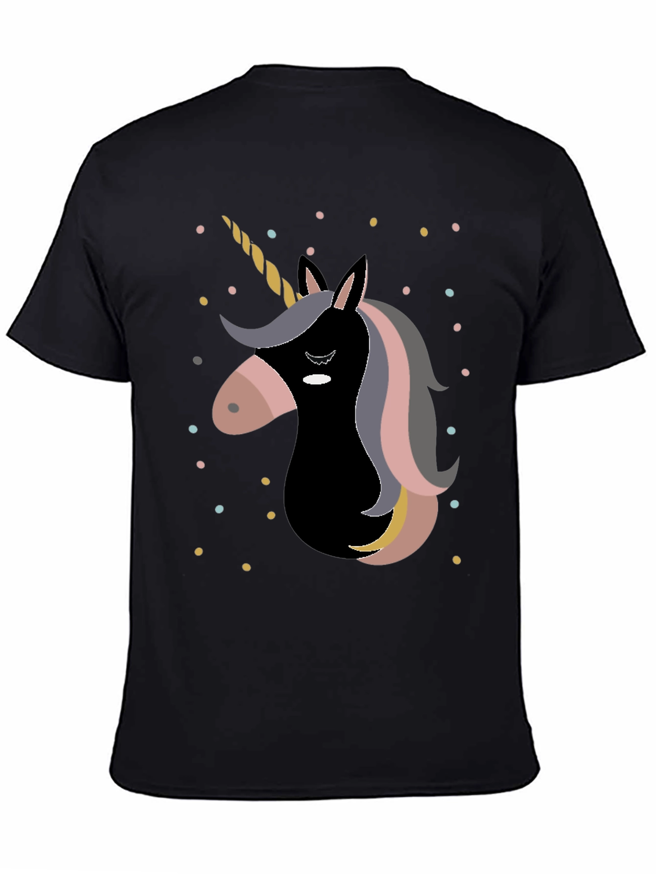 Unicorn Graphic Print Black T-Shirt