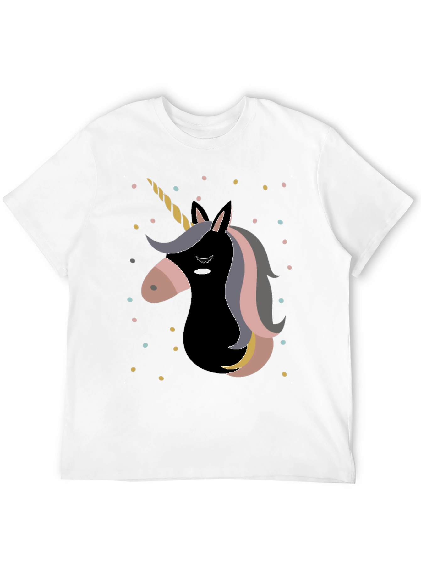 Unicorn Graphic Print Black T-Shirt