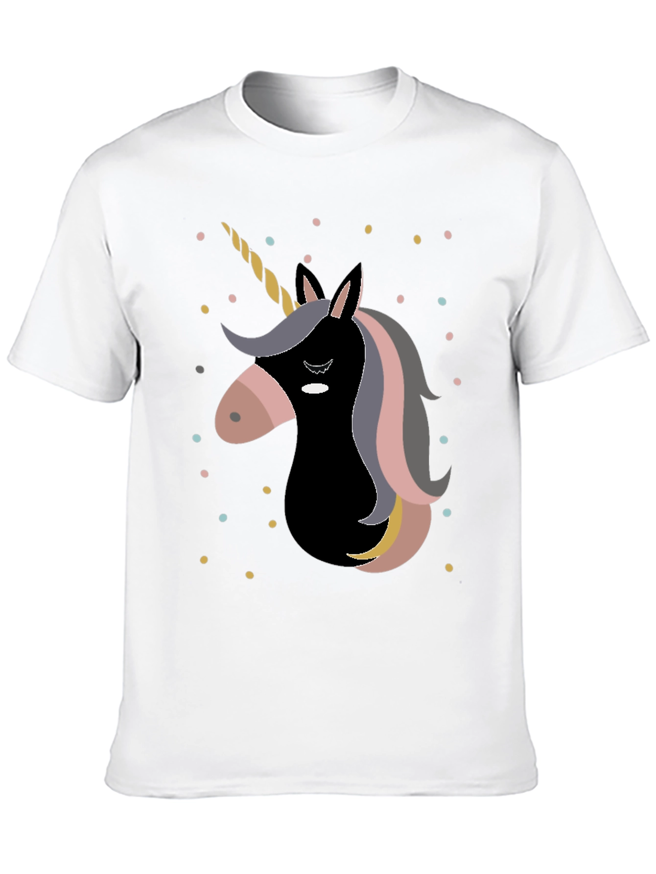 Unicorn Graphic Print Black T-Shirt