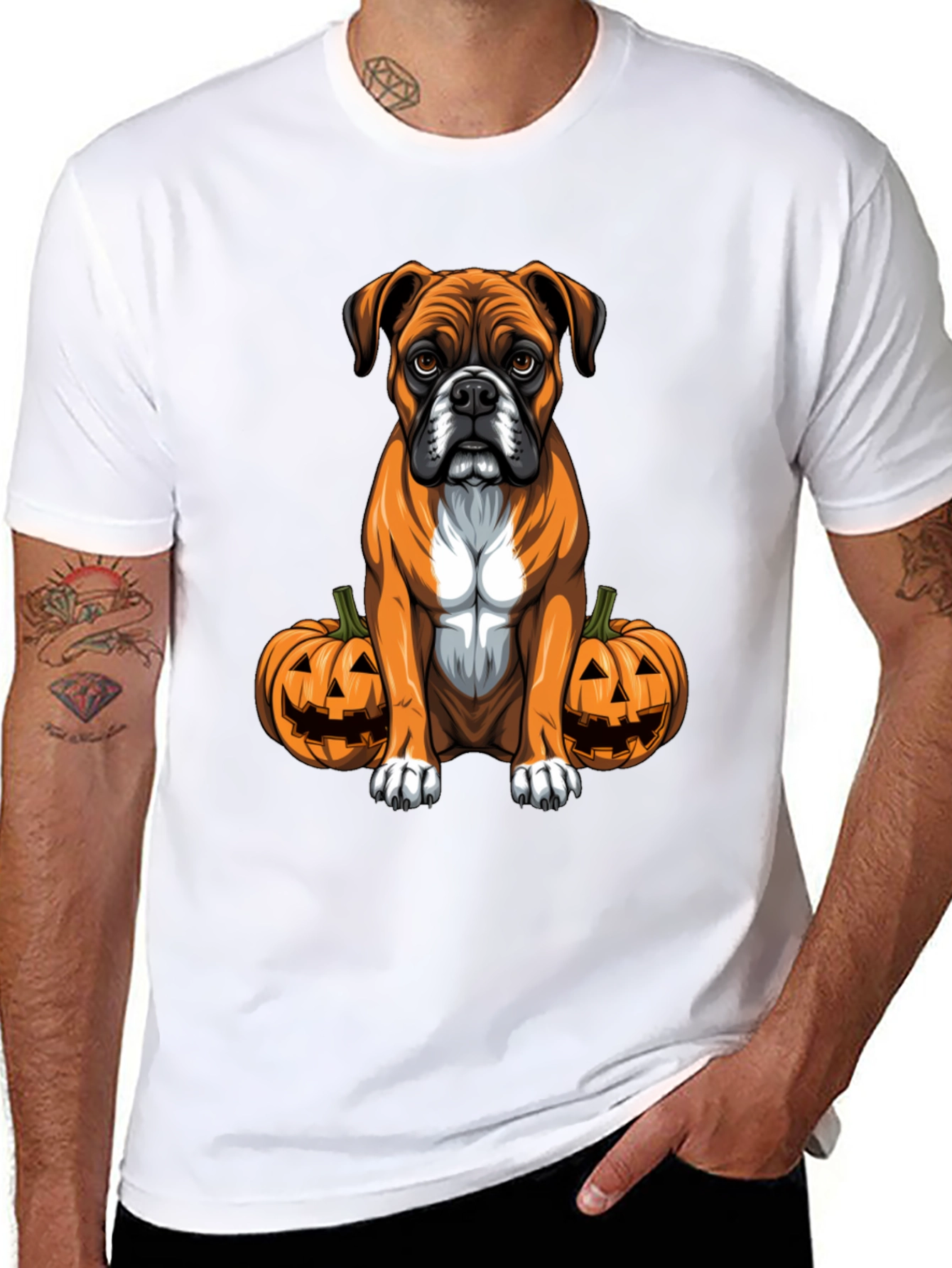 Halloween Boxer Dog T-Shirt - Spooky Season Tee