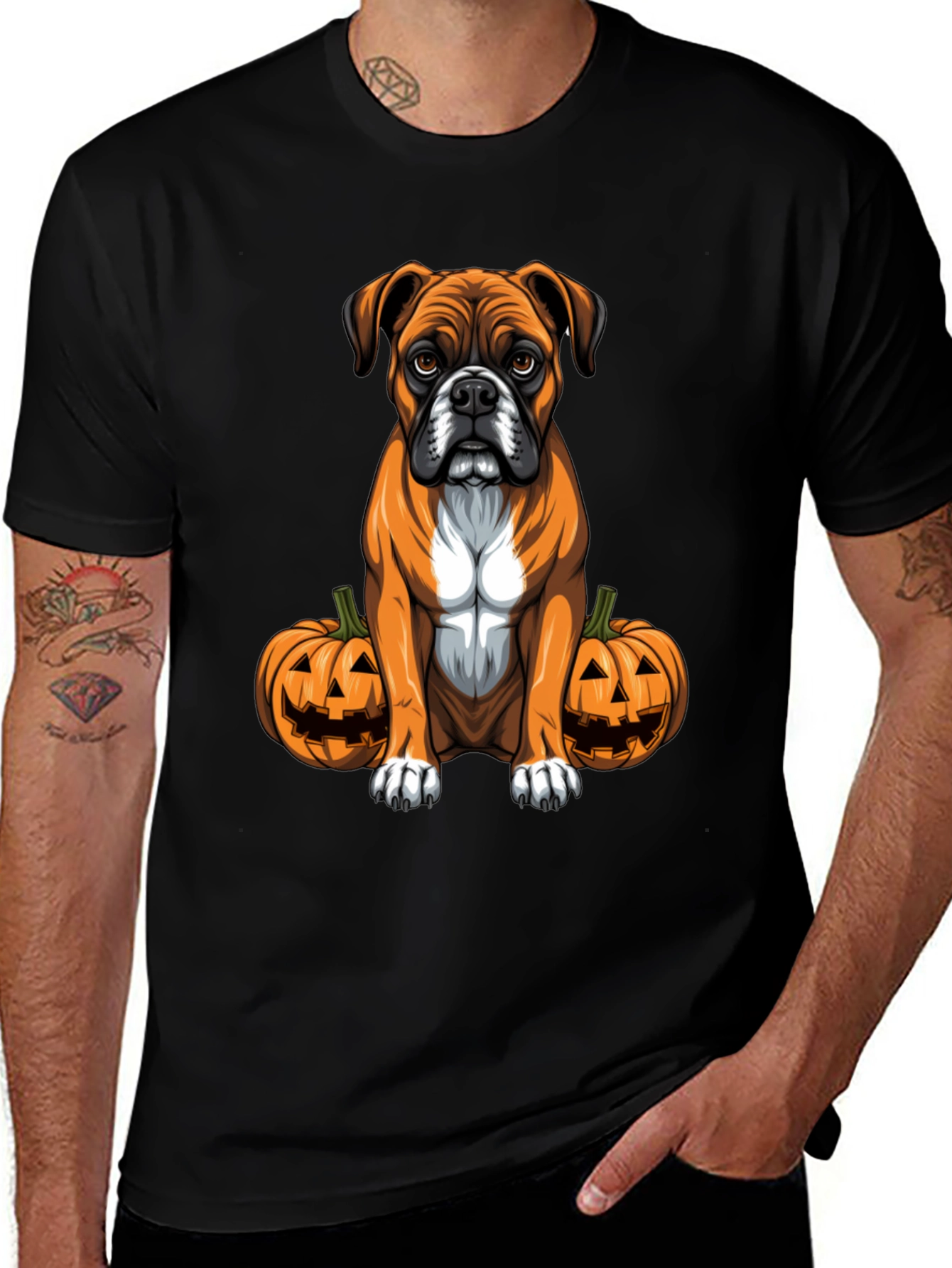 Halloween Boxer Dog T-Shirt - Spooky Season Tee