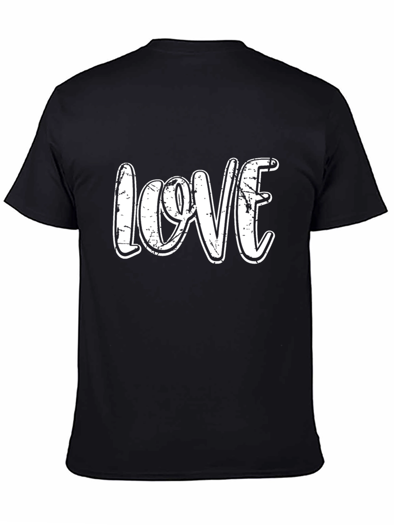 LOVE Graphic Print Tee - Black Cotton Casual Top