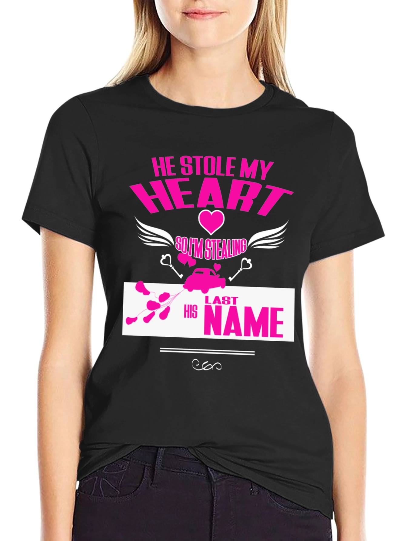 He Stole My Heart T-Shirt Funny Wedding Tee