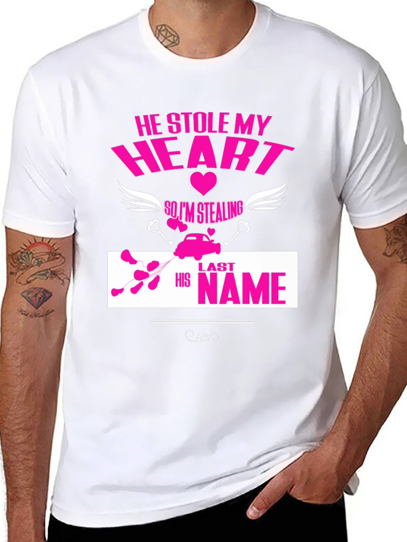 He Stole My Heart T-Shirt Funny Wedding Tee