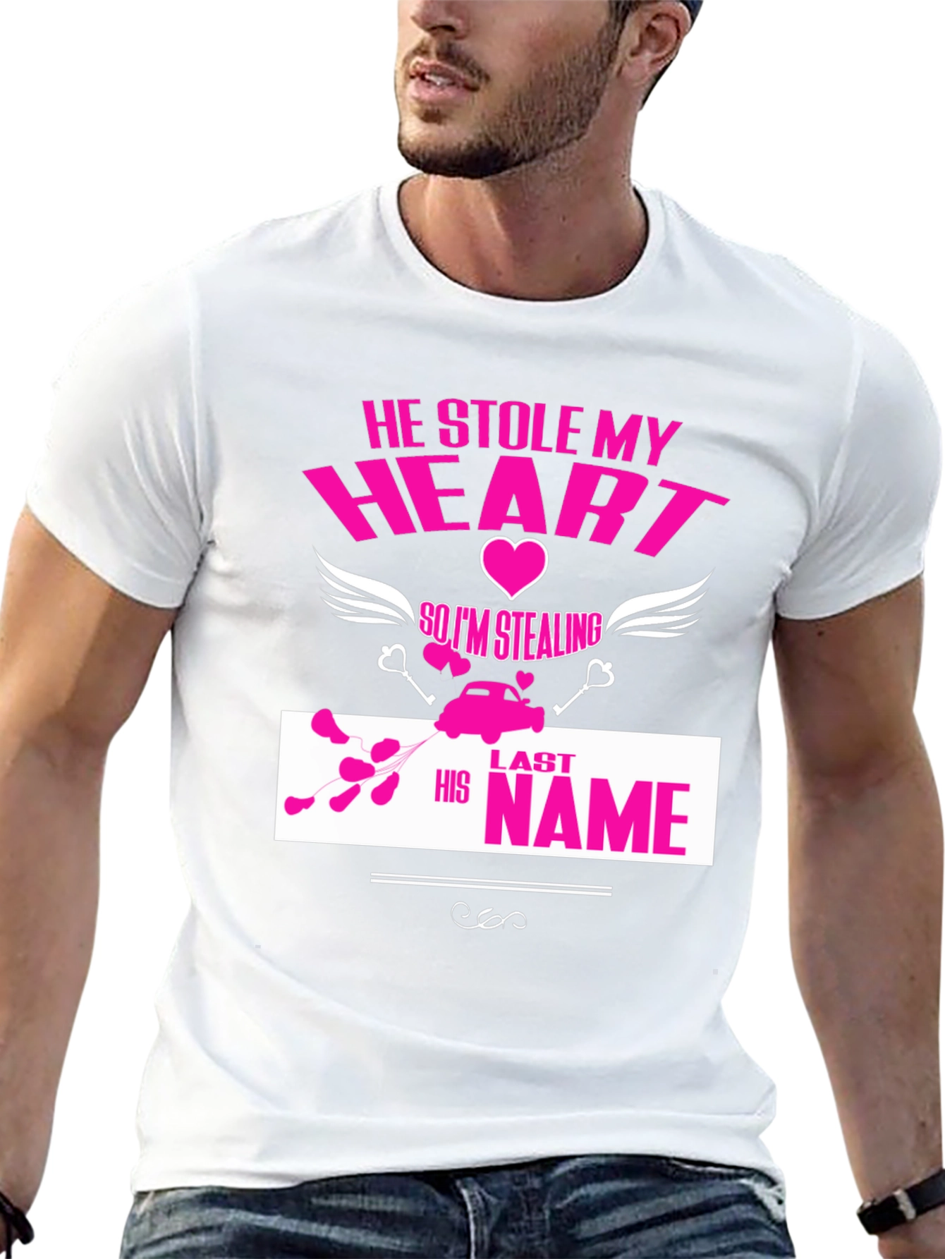 He Stole My Heart T-Shirt Funny Wedding Tee