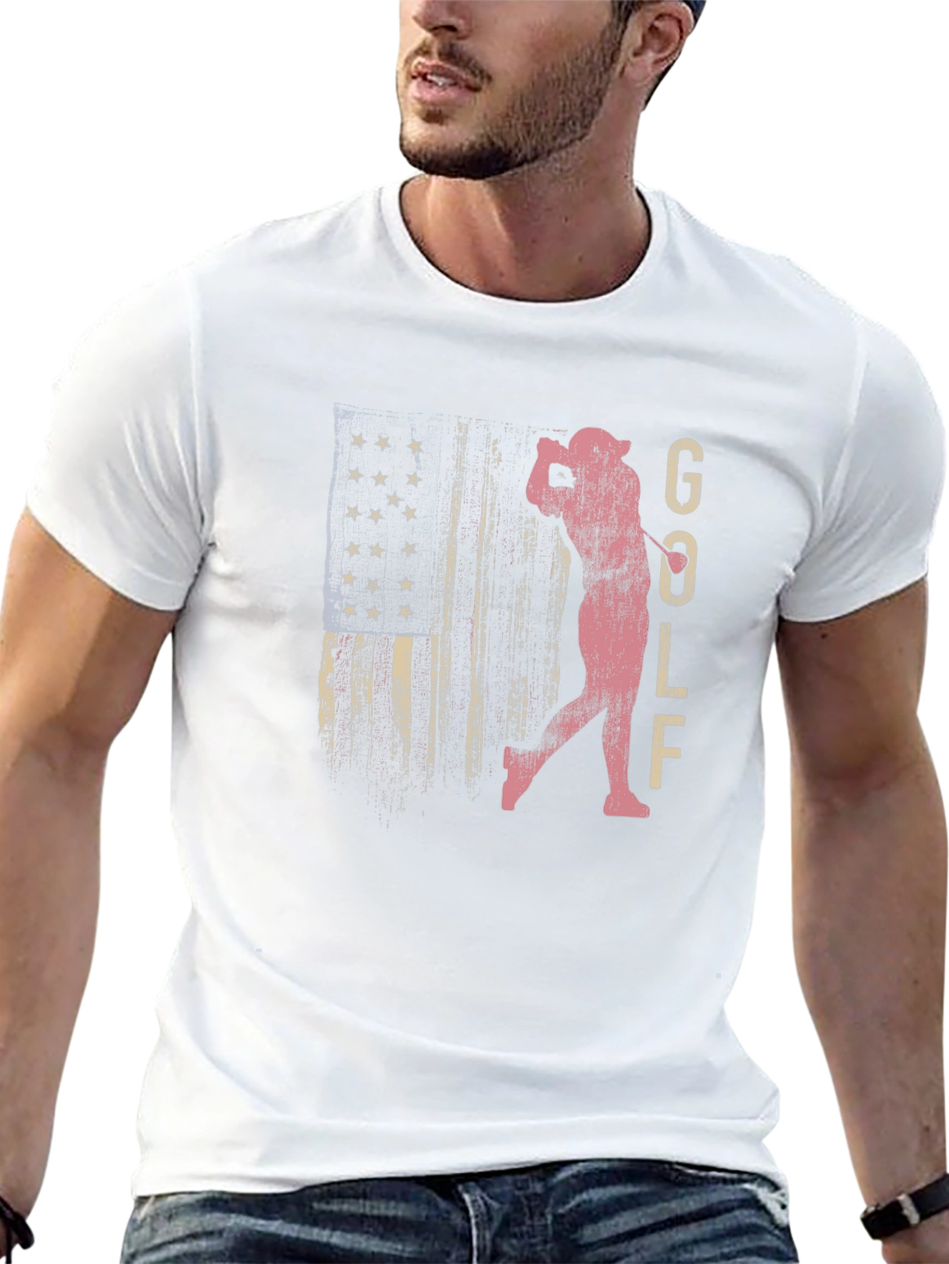 Golf American Flag Graphic Tee