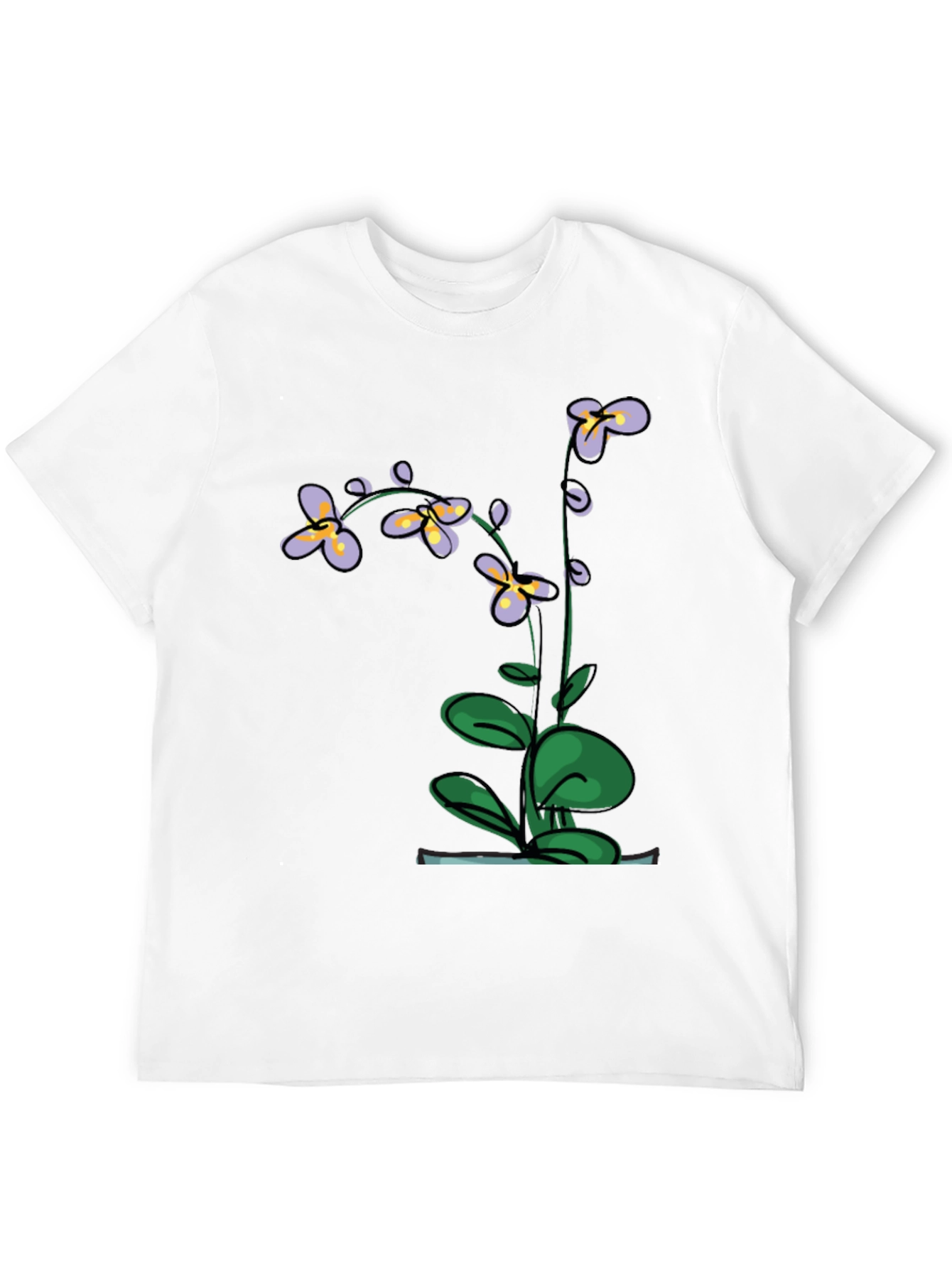 Botanical Print Black T-Shirt