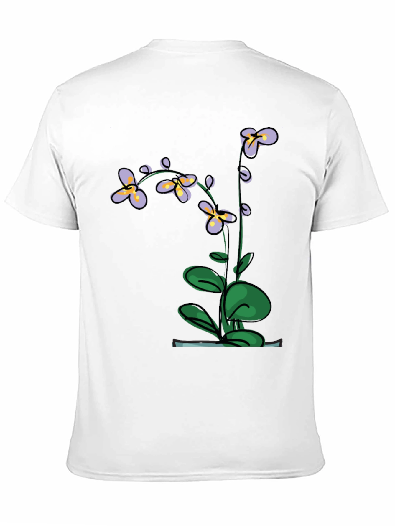 Botanical Print Black T-Shirt