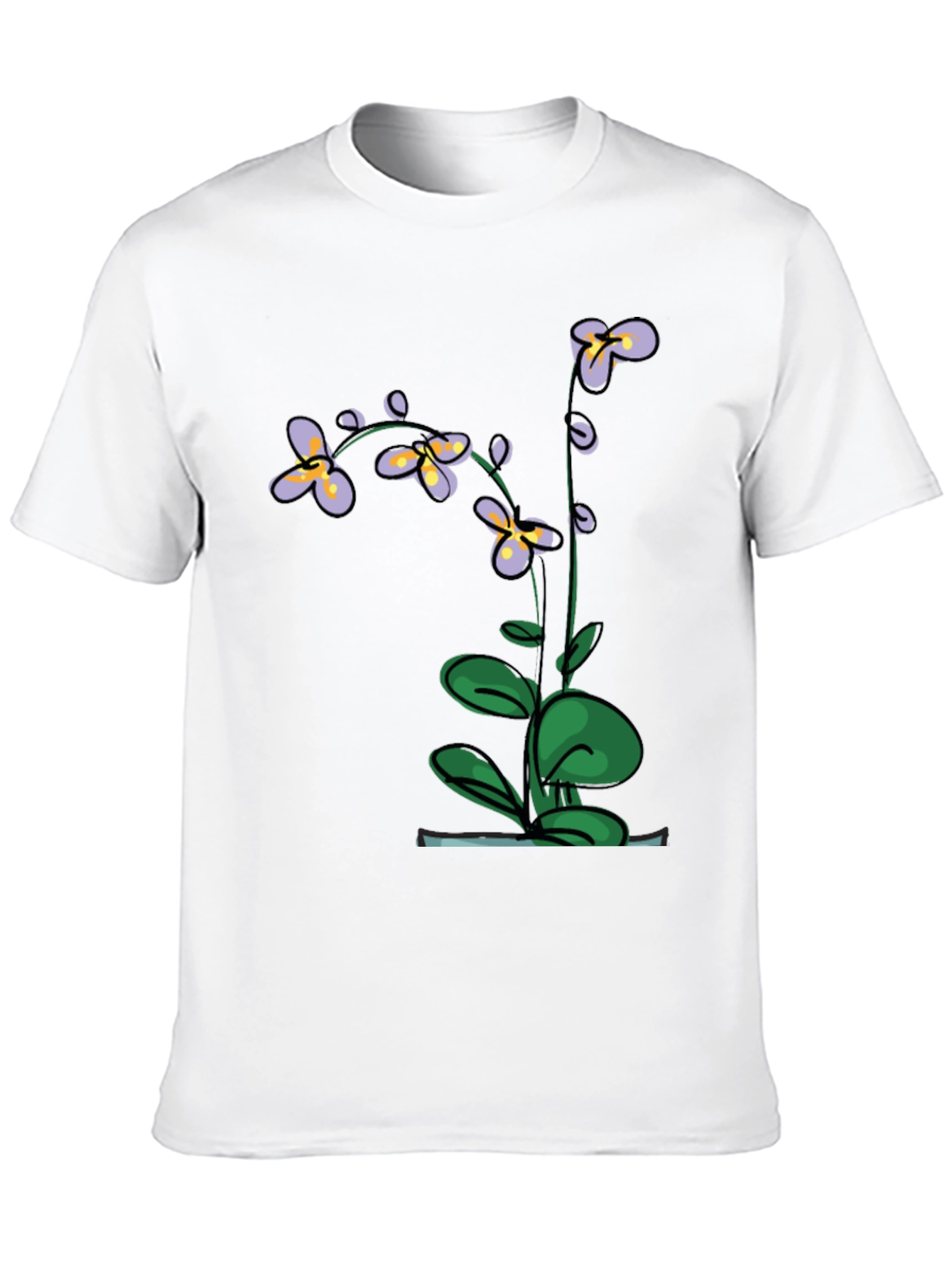Botanical Print Black T-Shirt