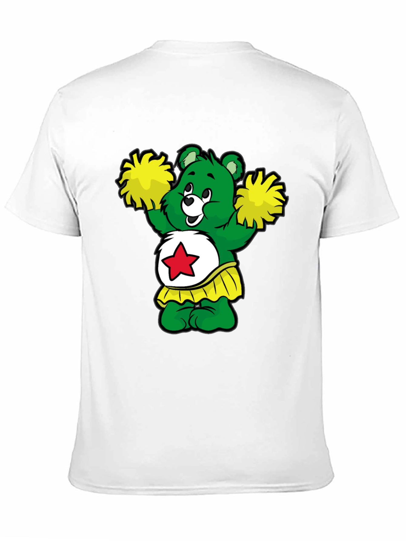 Cheerleader Bear T-Shirt - Black Cotton Tee