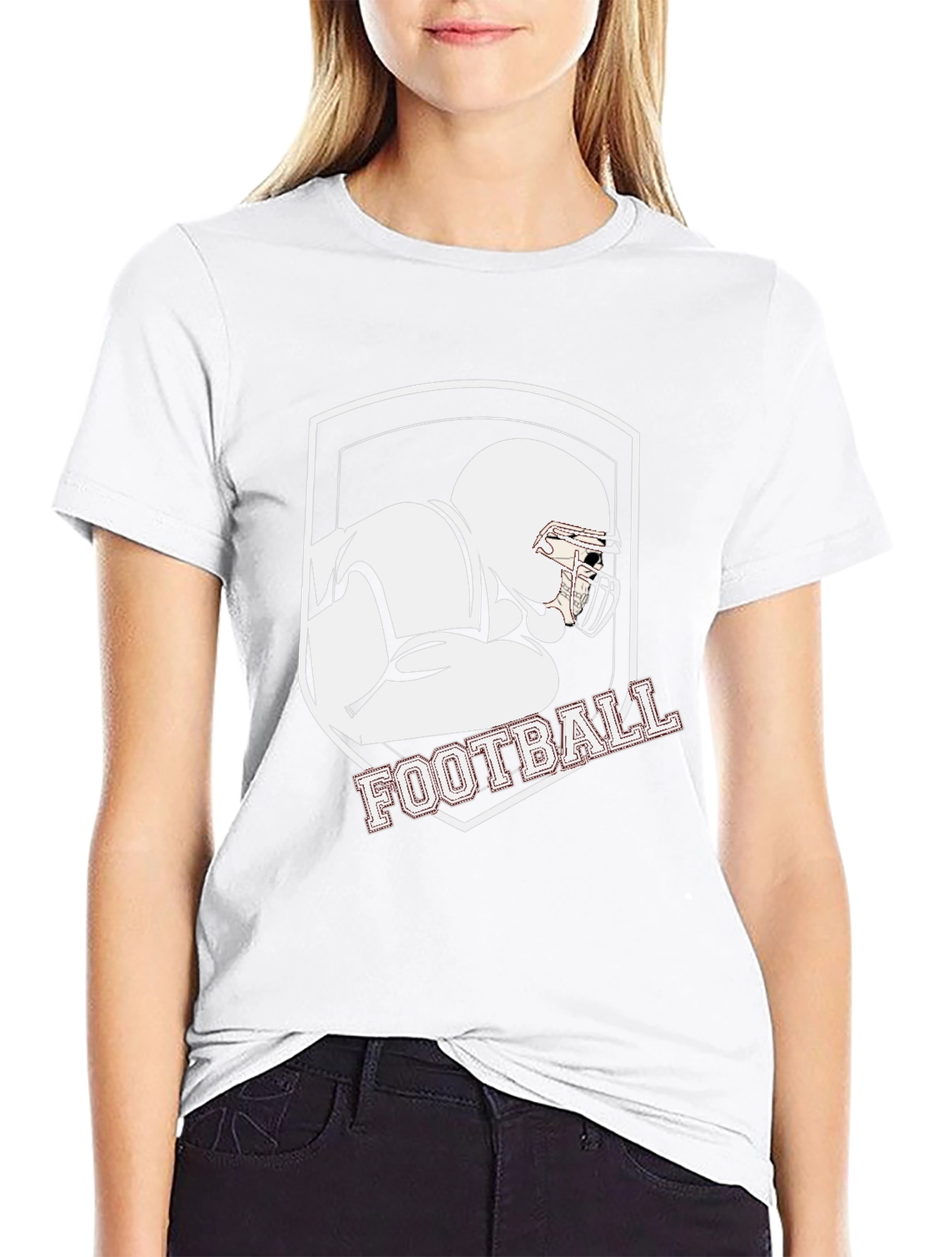 Football Player Graphic Tee - Black
