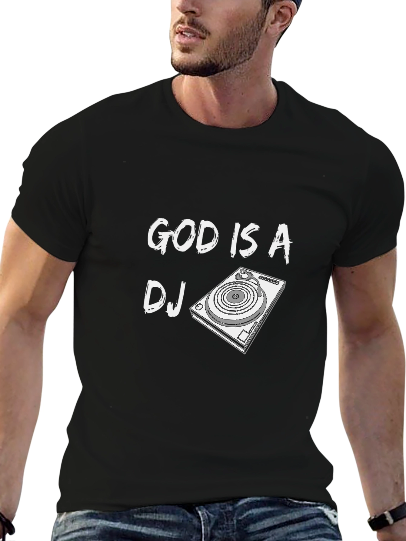 God is a DJ Black Graphic T-Shirt